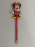 Minnie Mouse-themed pen on a white background