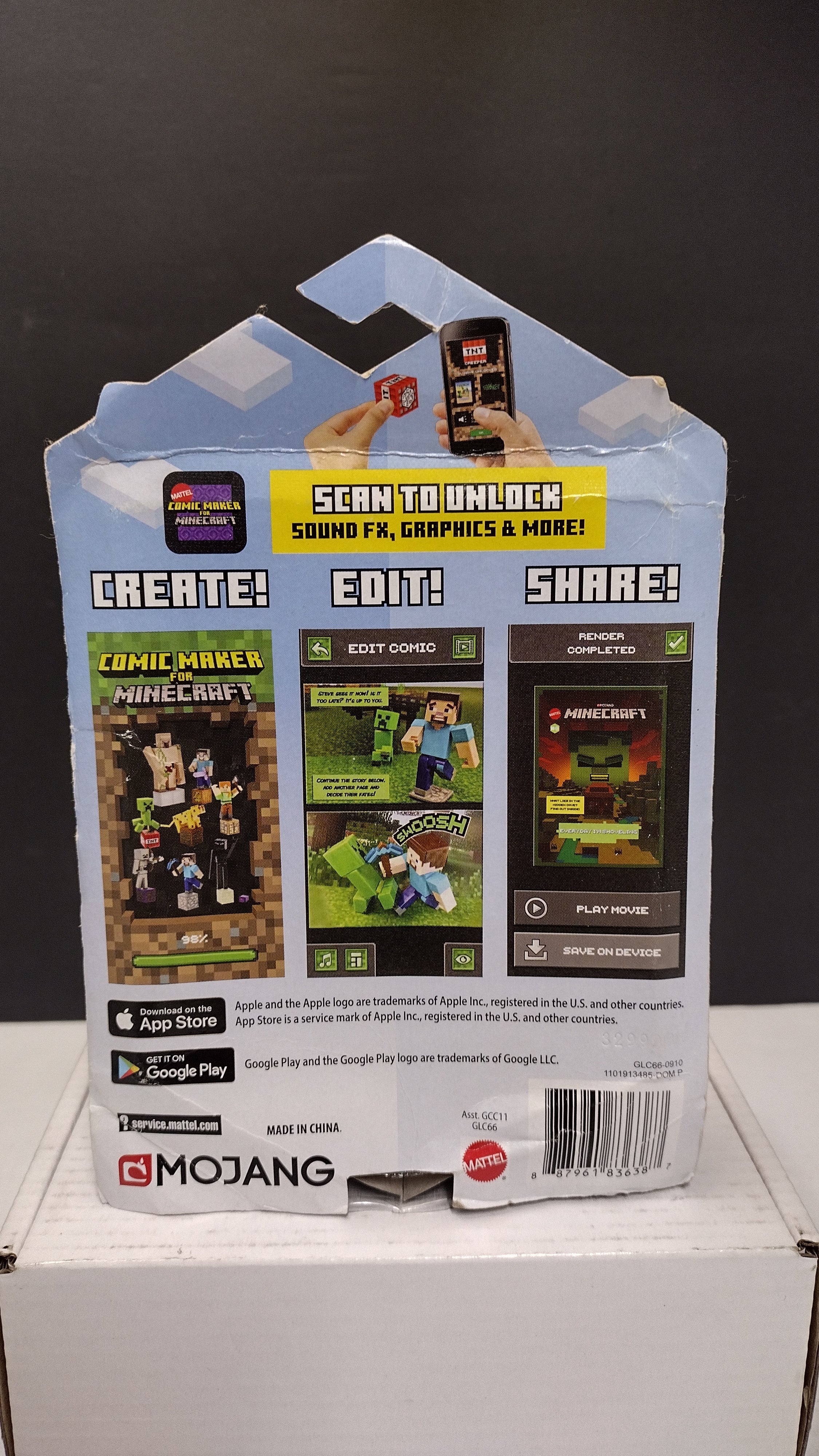 2020 Mattel Mojang Minecraft Steve in Red Leather Armor 3" Figure- On Card