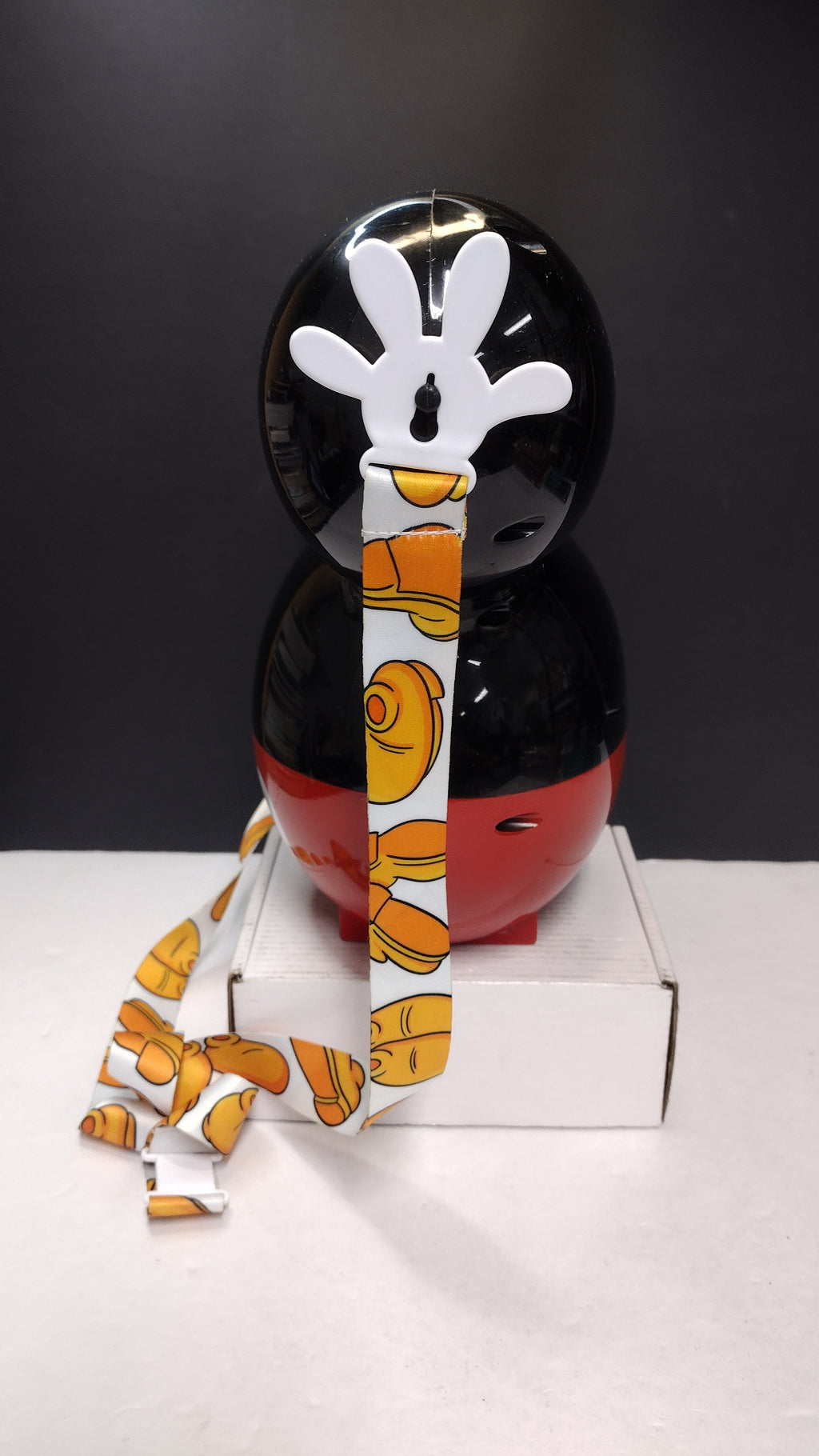 Disney Parks Mickey Mouse Balloon Popcorn Bucket Black Ears Red Pants Used