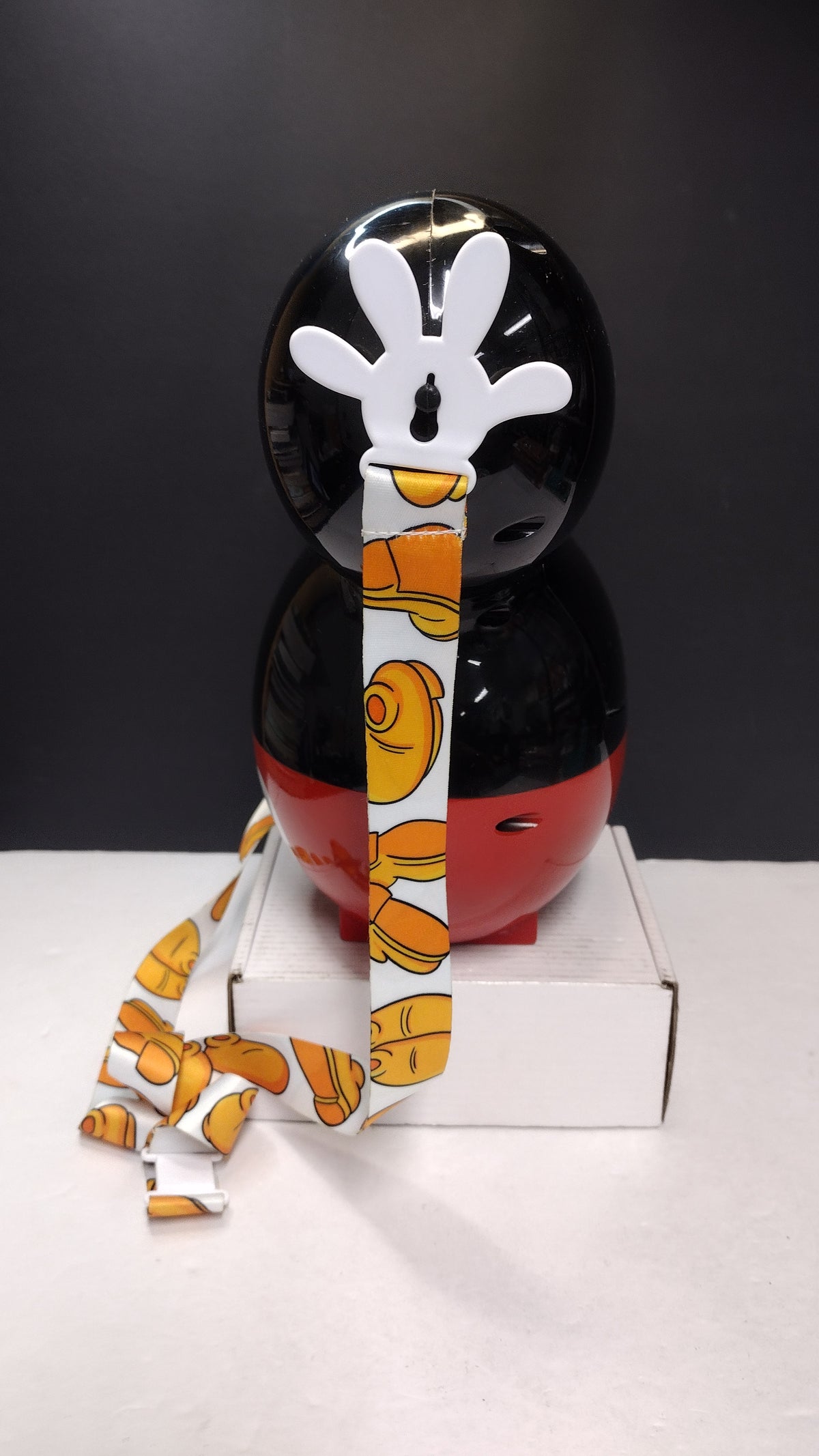 Disney Parks Mickey Mouse Balloon Popcorn Bucket Black Ears Red Pants Used