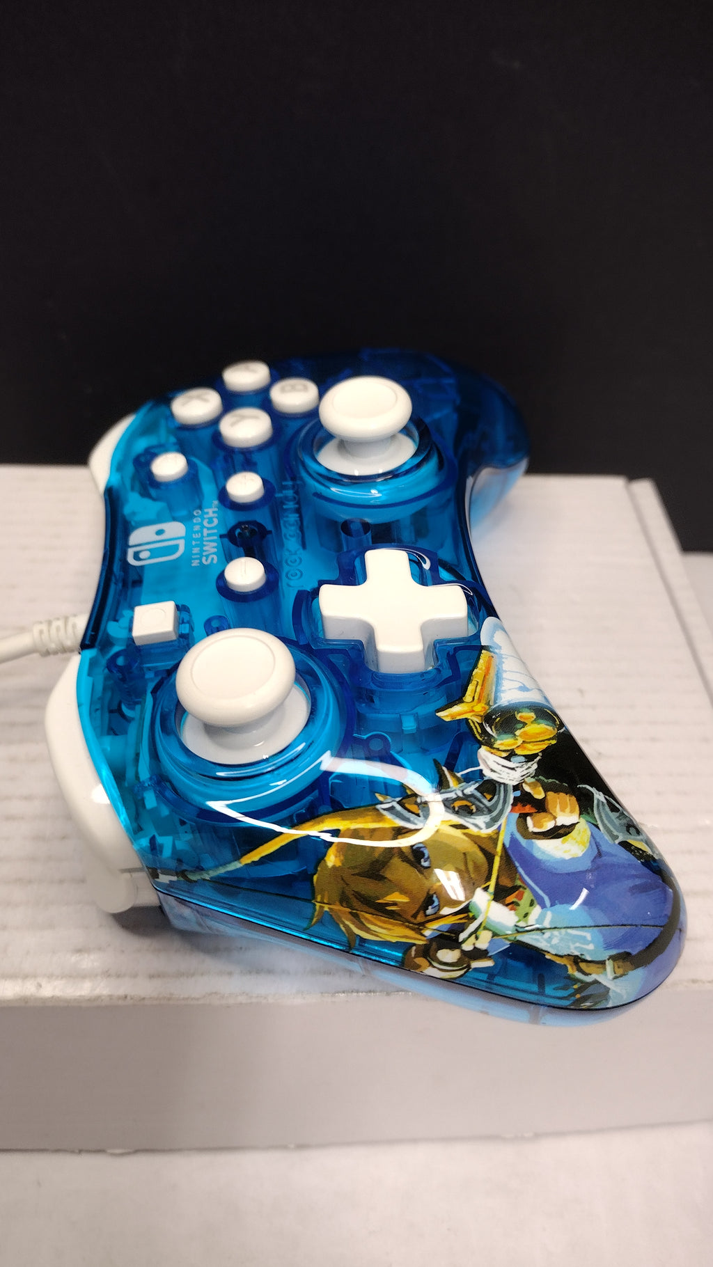PDP Rock Candy- Nintendo Switch- Wired Controller- Link - Clear Blue- Tested