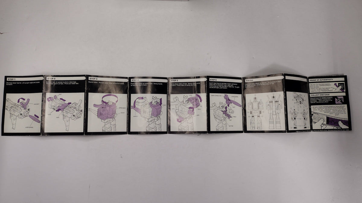 Vintage 1986 Original G1 Transformers Galvatron Instruction Booklet
