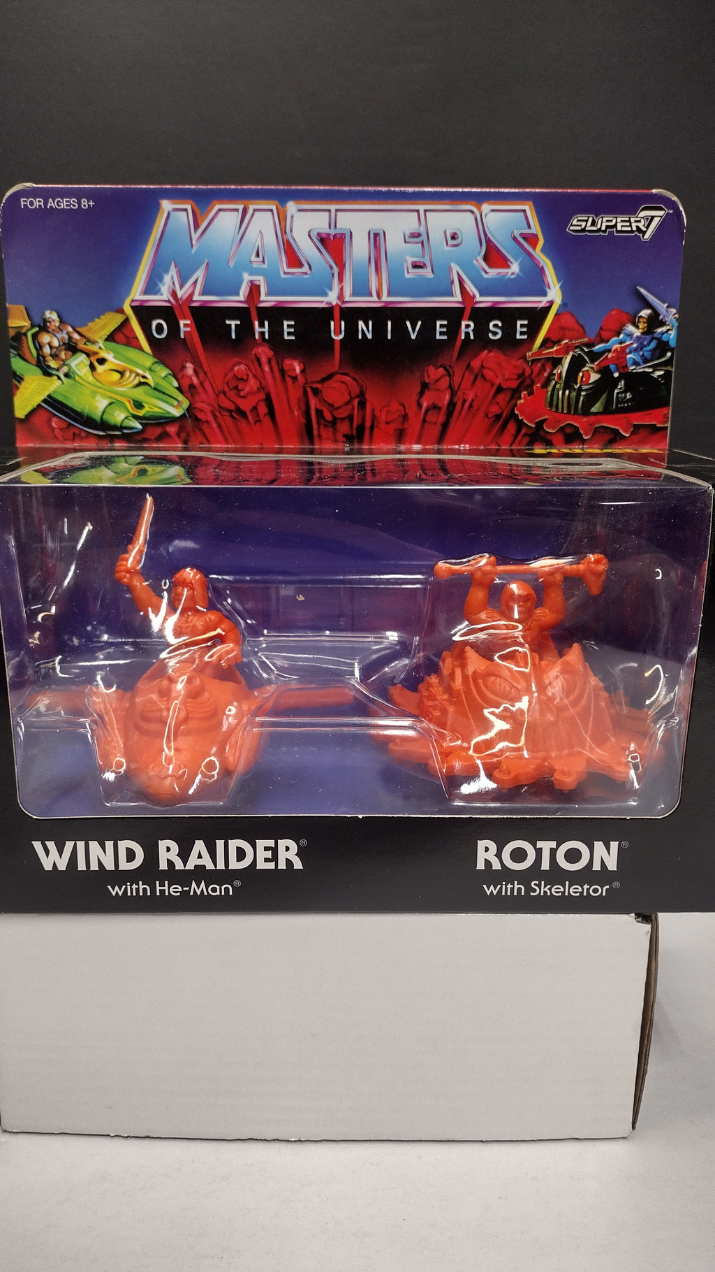 MOTU M.U.S.C.L.E. Wind Raider & Roton (Orange Variant) Retro Figure Set • Super7 Masters of the Universe