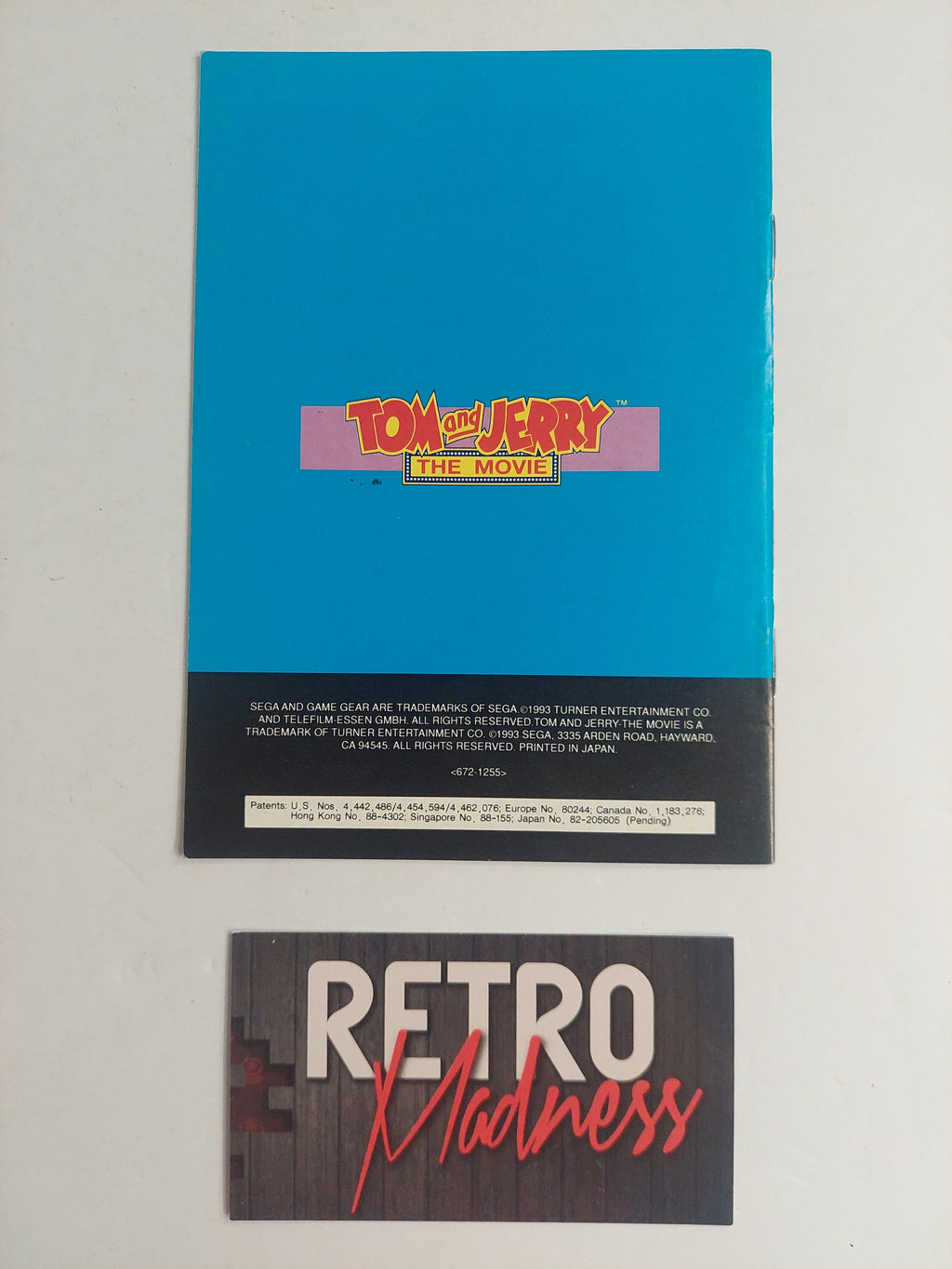 Sega Game Gear Tom and Jerry The Movie Manual Instruction Booklet ONLY