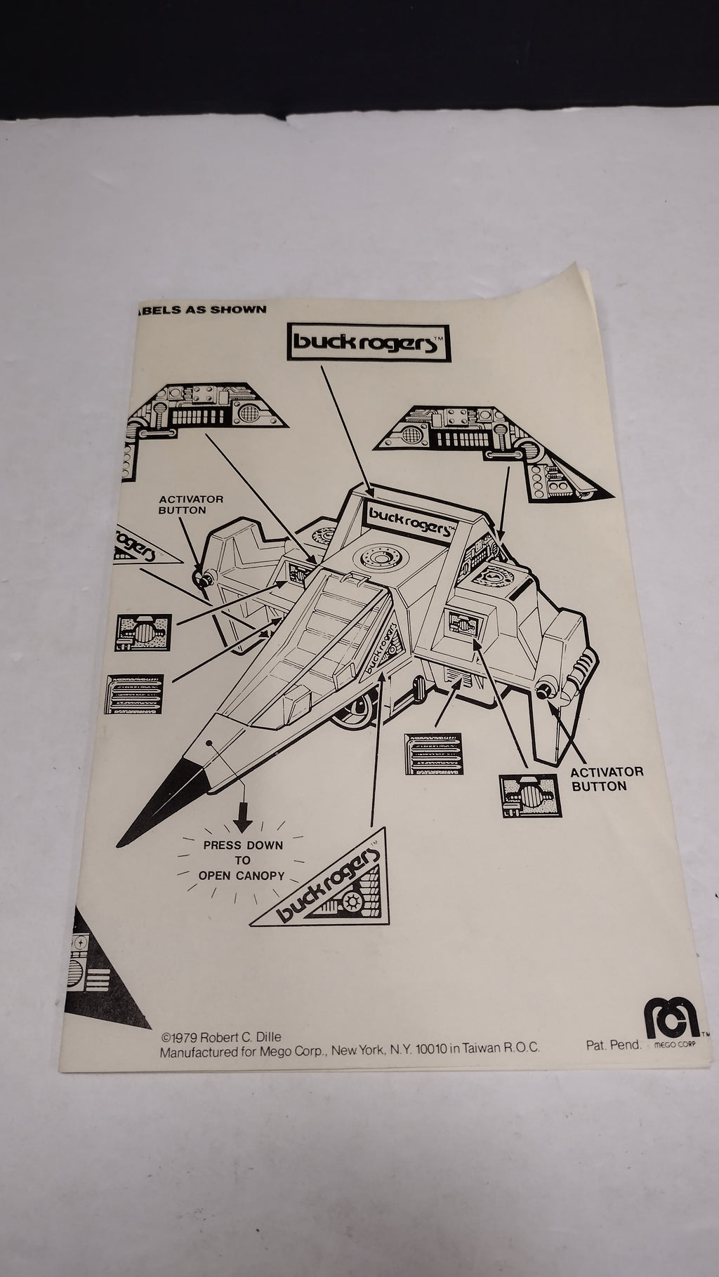 Vintage 1979 Buck Rogers - Laserscope Fighter Instructions