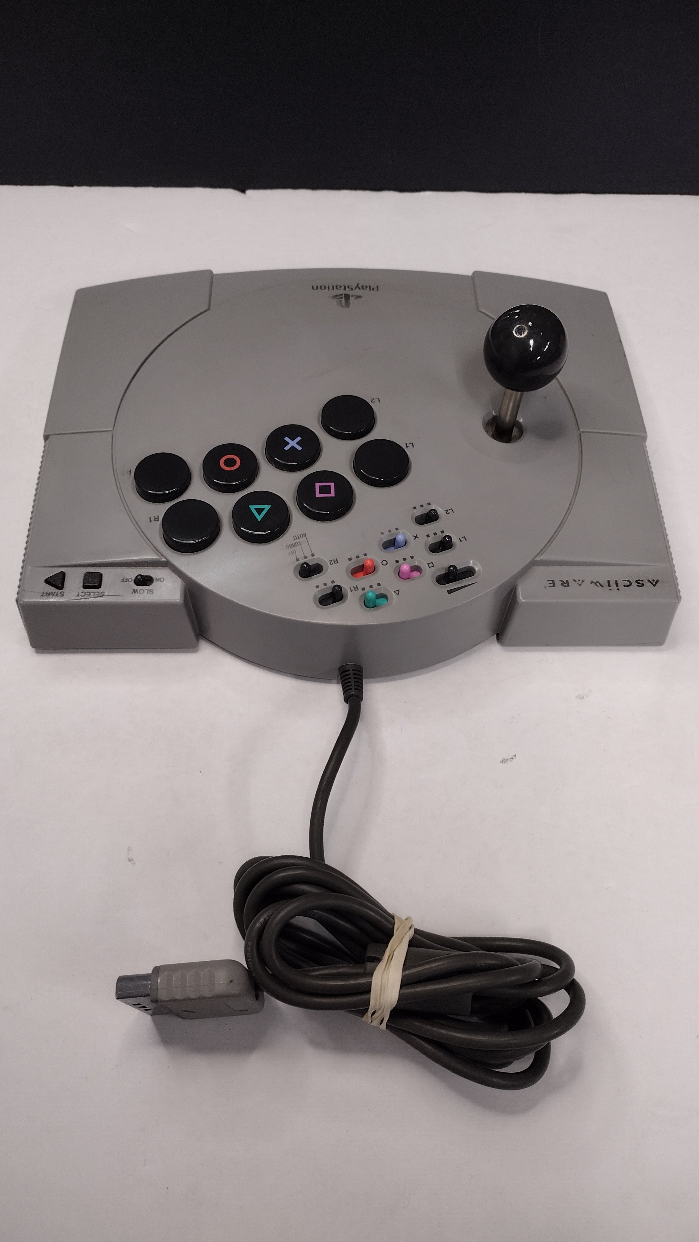 ASCII Fighter Stick V Controller PS1 PS2 ASC-0501J Arcade Joystick - Tested