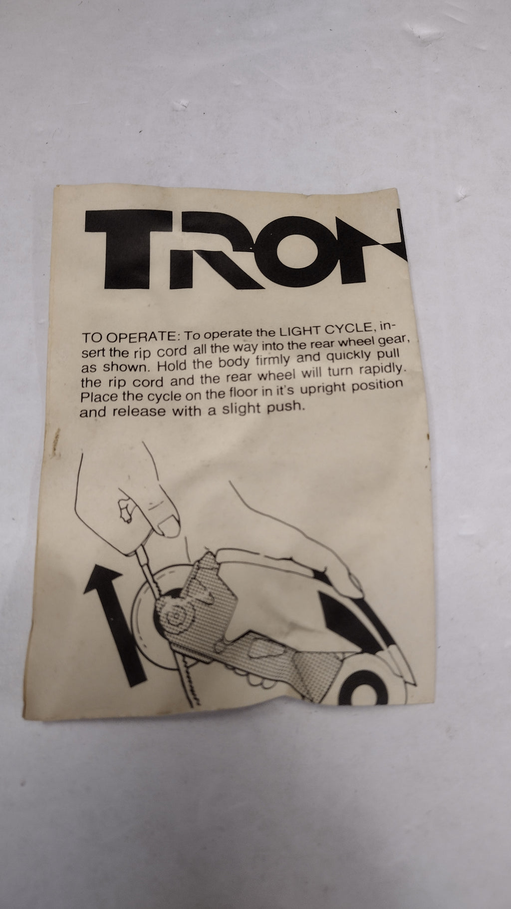 Vintage 1982 Tomy - Tron - Light Cycle Instructions