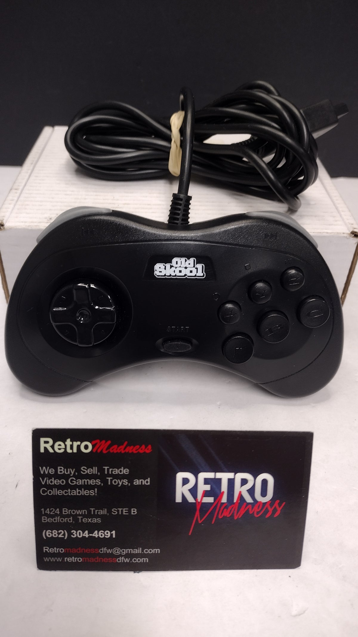 Sega Saturn Wired Controller- Old Skool OS-7128 Black Gamepad- Tested