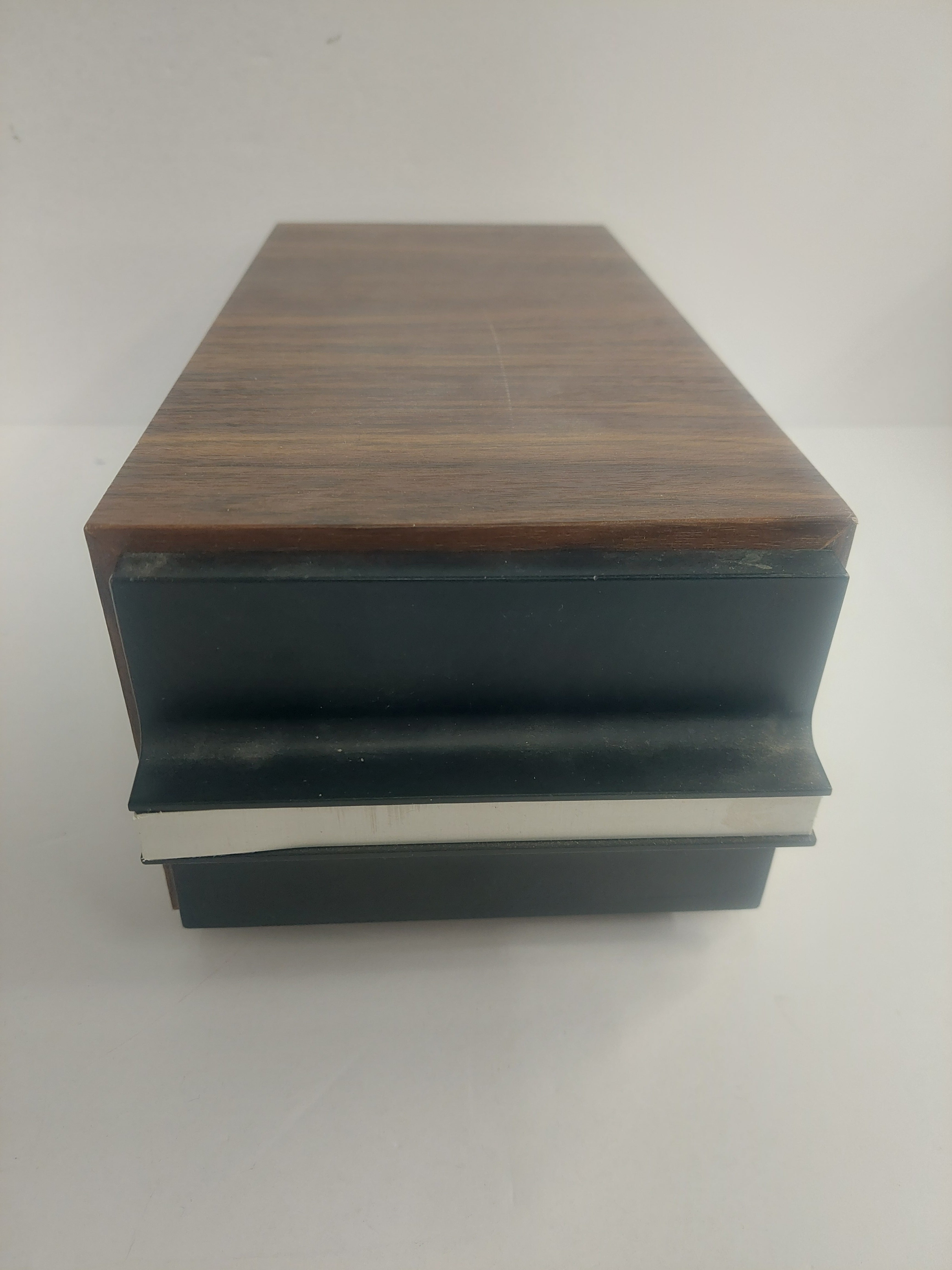 Kenmark Faux Walnut Wood Cassette Tape Storage Case