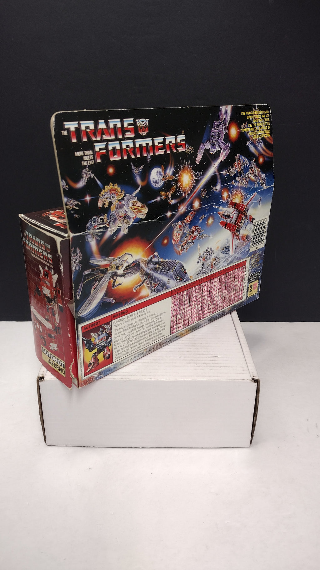 1985 Vintage Original G1 Transformers Inferno Box (Hasbro - Packaging Only / Heavy Box Wear)