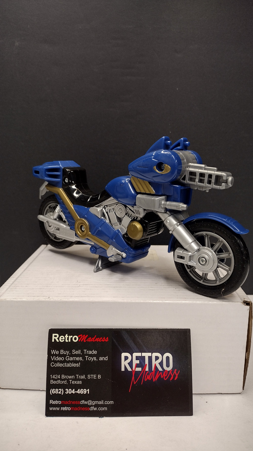 Vintage 1998 Bandai Power Rangers In Space / Lost Galaxy Blue Astro Cycle (Loose - Damaged Handlebar)