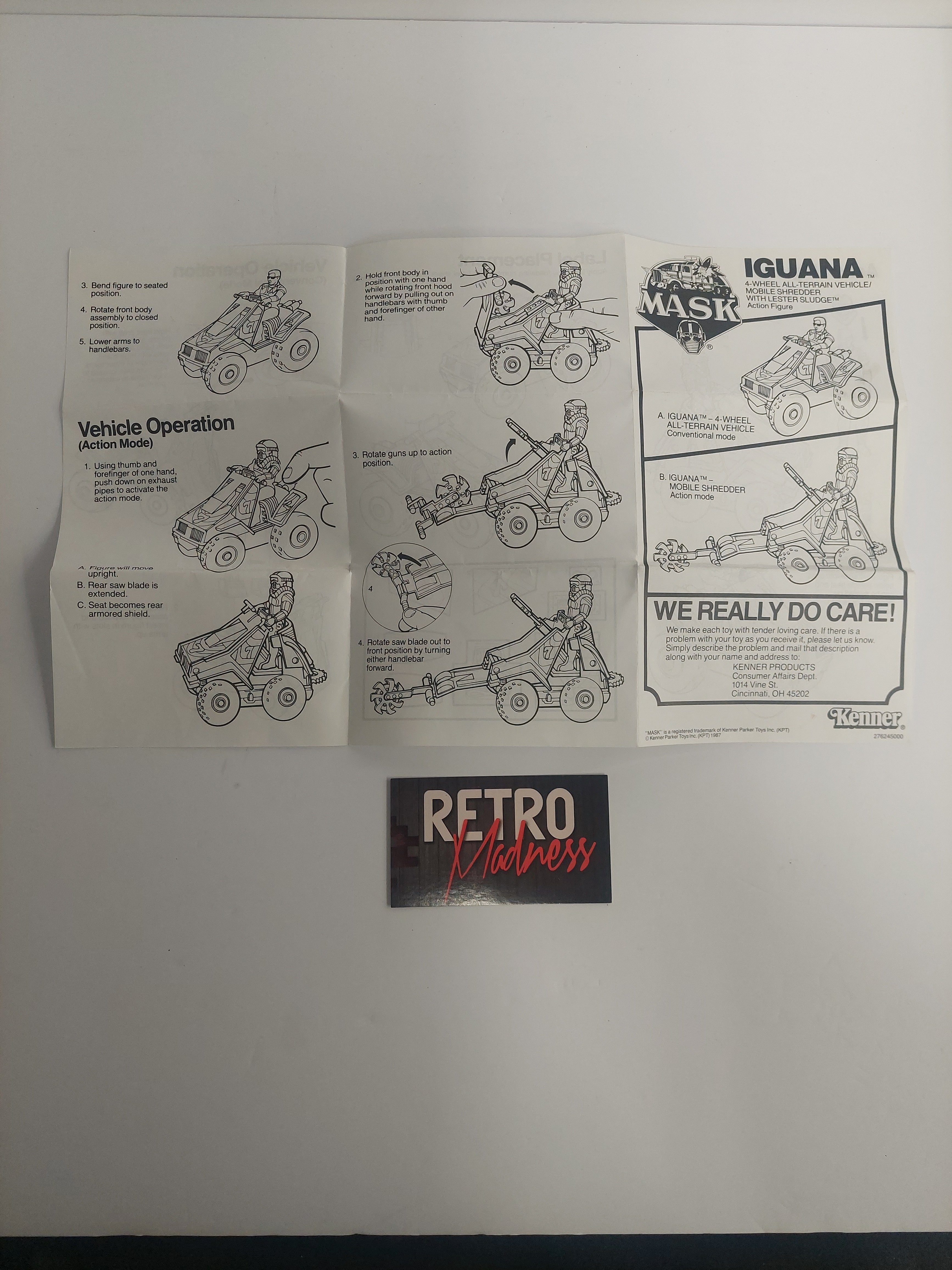 Vintage 1987 M.A.S.K. Iguana Instruction Sheet