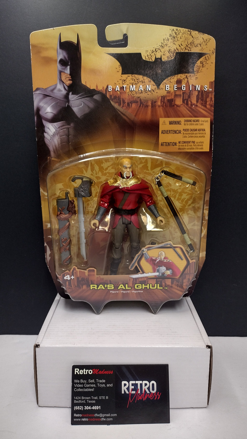 Mattel Batman Begins Ra's Al Ghul Figure W/Staff Carded Sealed