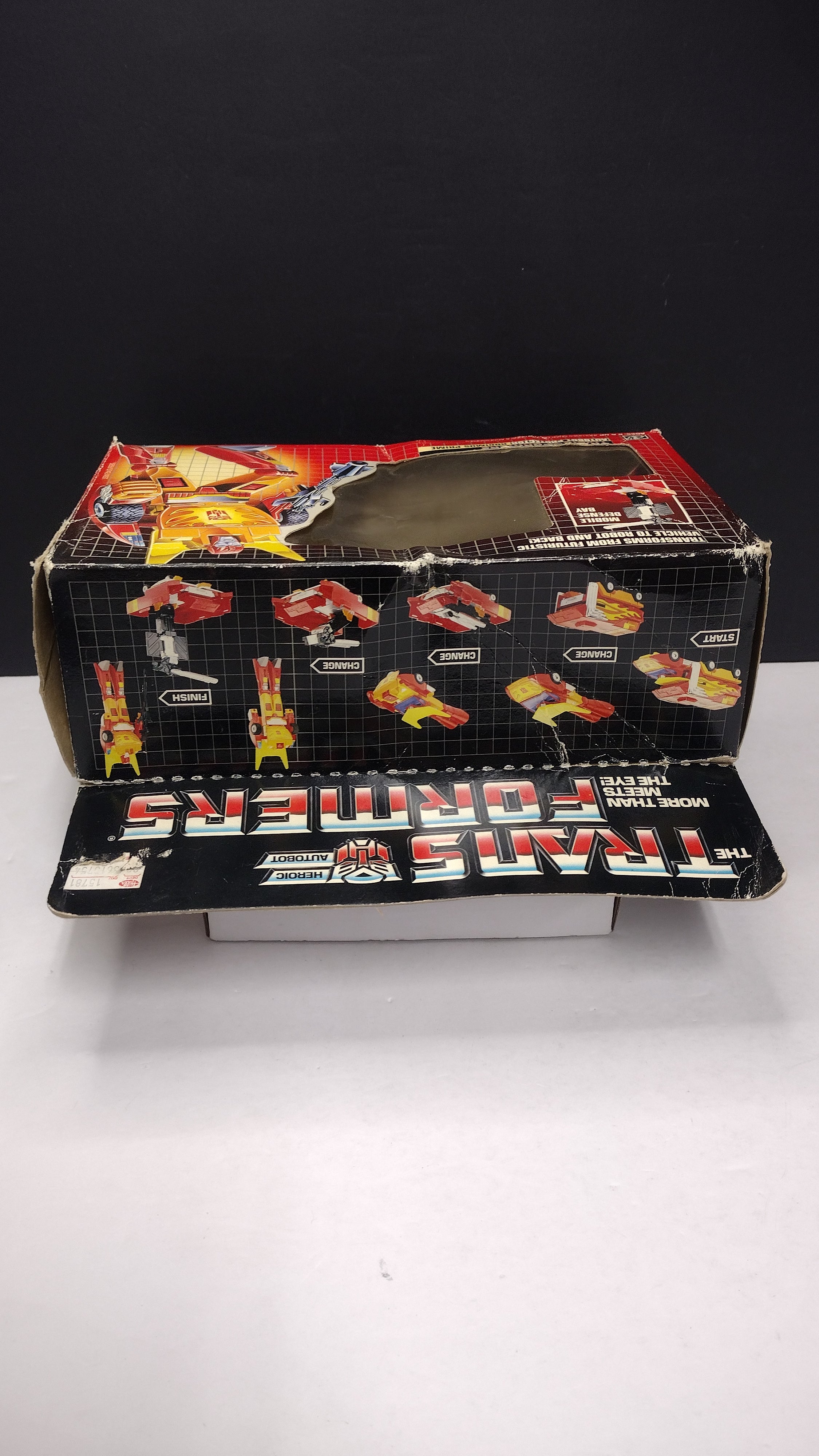 1986 Vintage Original G1 Transformers Rodimus Prime Box (Hasbro - Packaging Only / Heavy Box Wear)