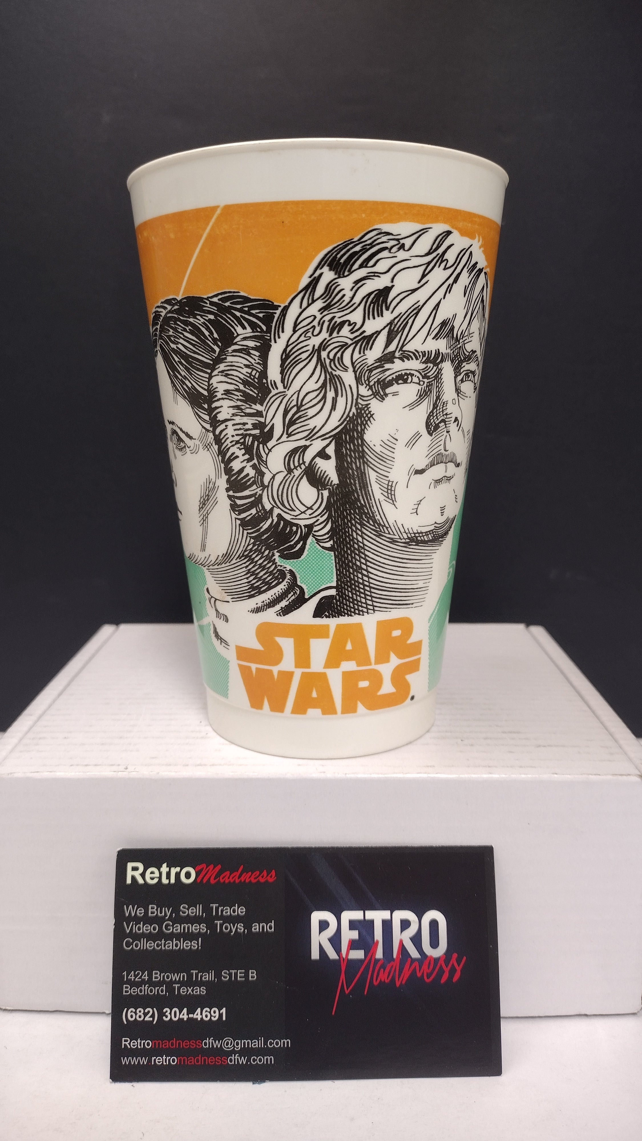 Vintage 1979 Star Wars Luke Skywalker & Princess Leia Coca-Cola Promo Plastic Cup