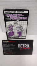 Vintage 1986 Original G1 Transformers Decepticon Clones - Instruction Booklet