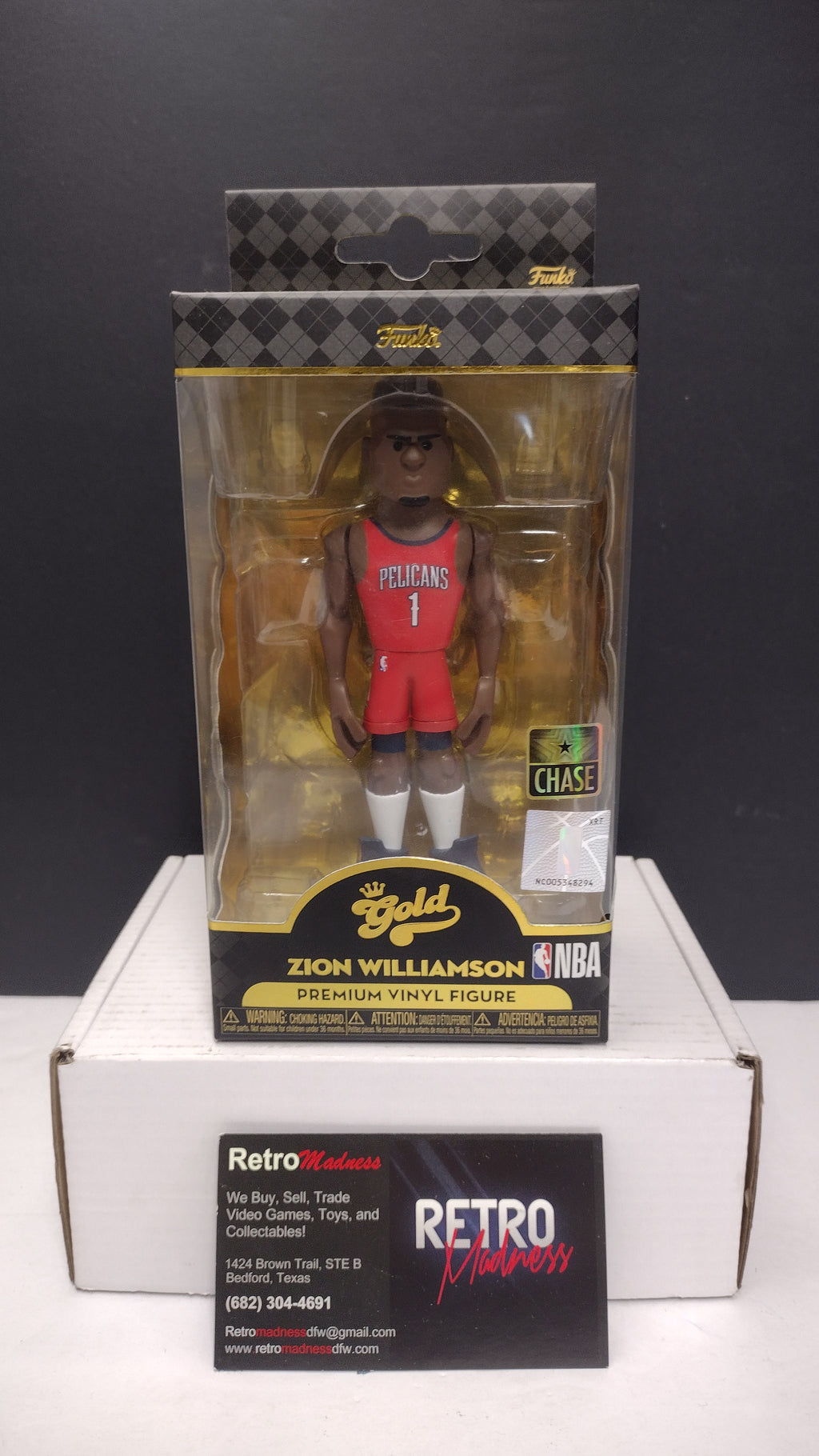 Funko GOLD Zion Williamson New Orleans Pelicans CHASE Variant Premium Vinyl Figure NIB