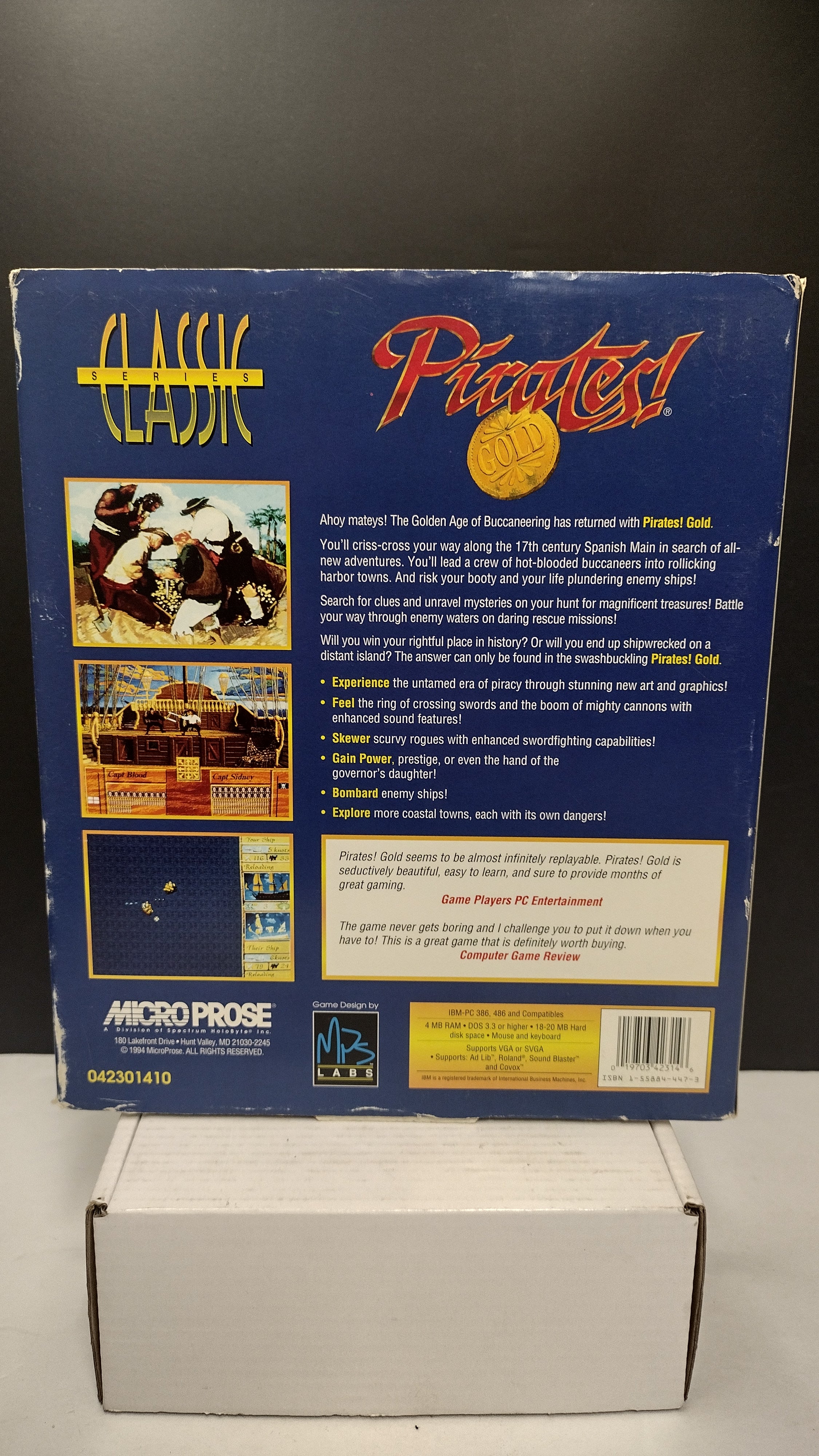 MicroProse -Pirates Gold- Classic Series 1994 PC Big Box 3.5-Complete