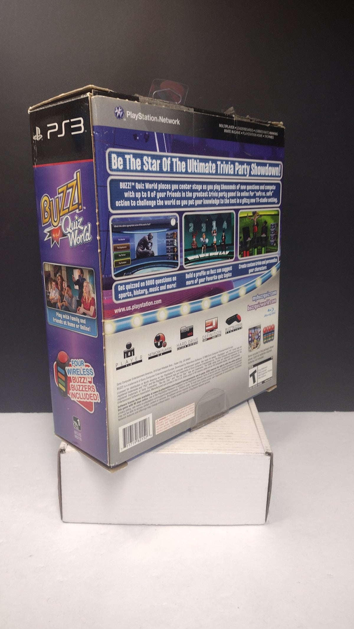 Buzz Quiz World Bundle PS3 Game Wireless Buzzers USB Dongle CIB