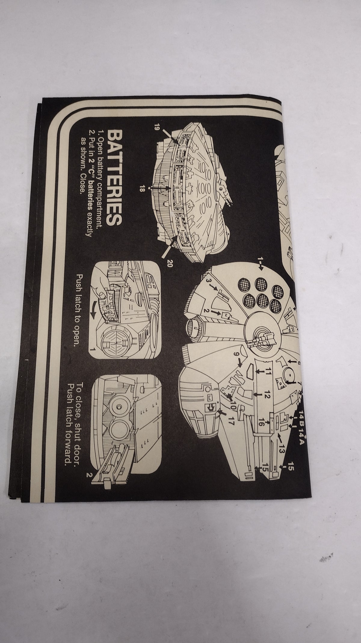Vintage 1978 Star Wars Millennium Falcon Vehicle Instructions Sheet  Kenner