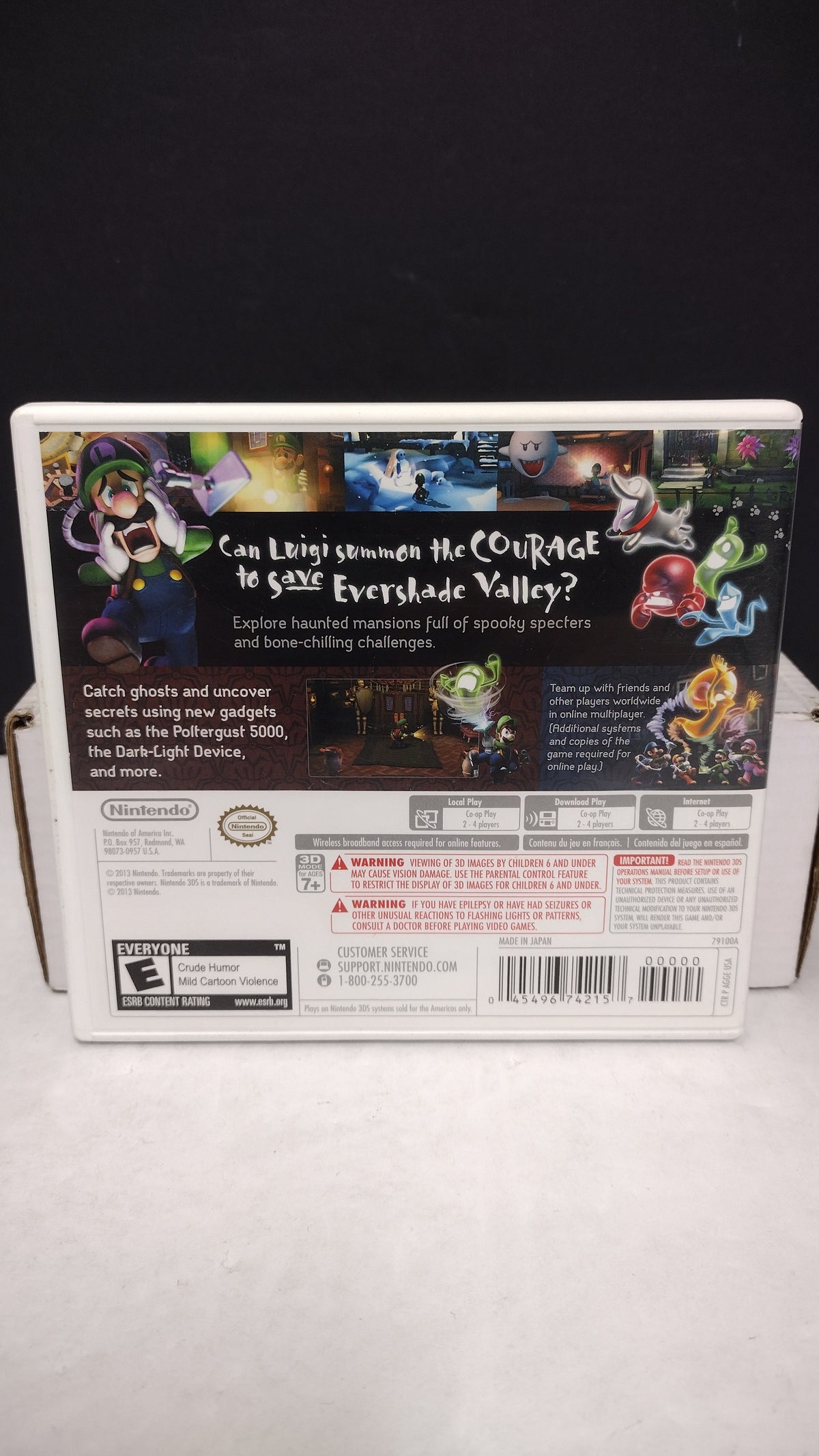 Nintendo 3DS Luigis Mansion Dark Moon Game Case & Manual No Game