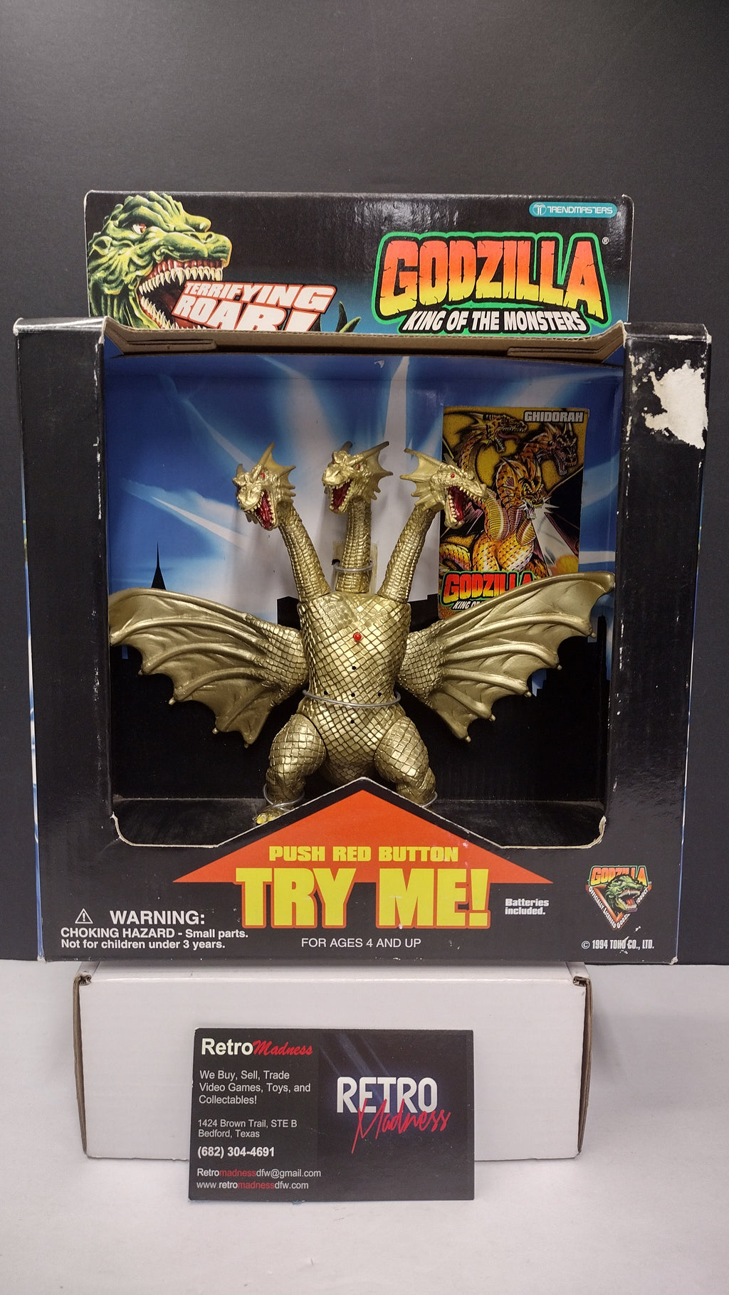 Vintage 1994 Trendmasters: Godzilla King of the Monsters – King Ghidorah Electronic Action Figure • Brand New / Factory Sealed in Original Box