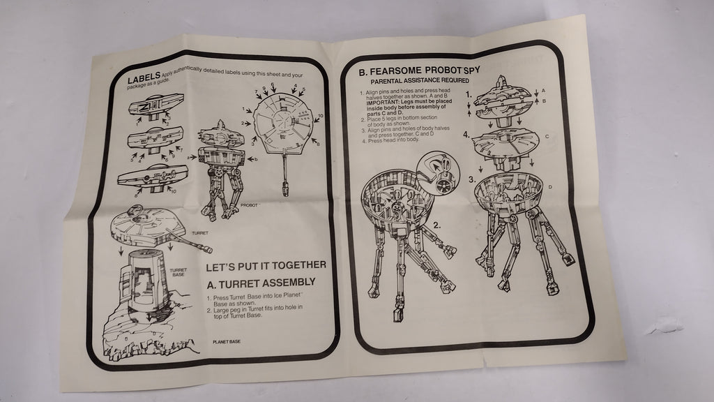 Vintage 1981 Star Wars Empire Strikes Back-Turret Probot Playset Instructions