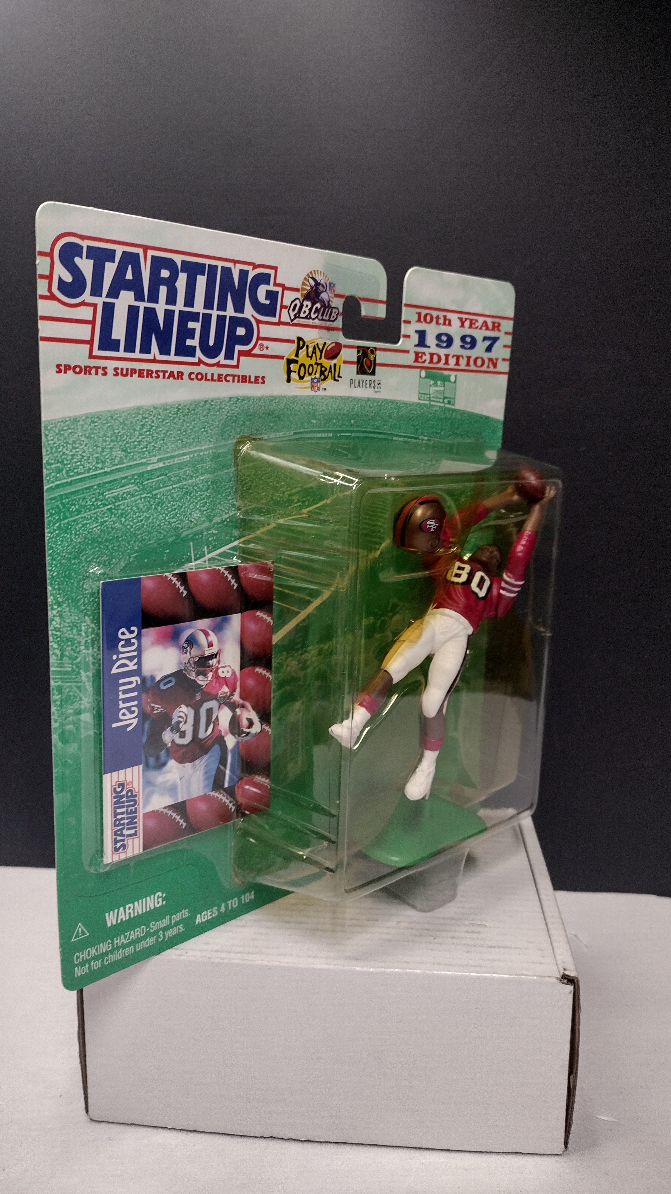 Vintage 1997 Starting Lineup NFL Football Figures Jerry Rice & Brett Favre 2-Pack (Kenner - Sealed on Card / Yellowed Bubble)
