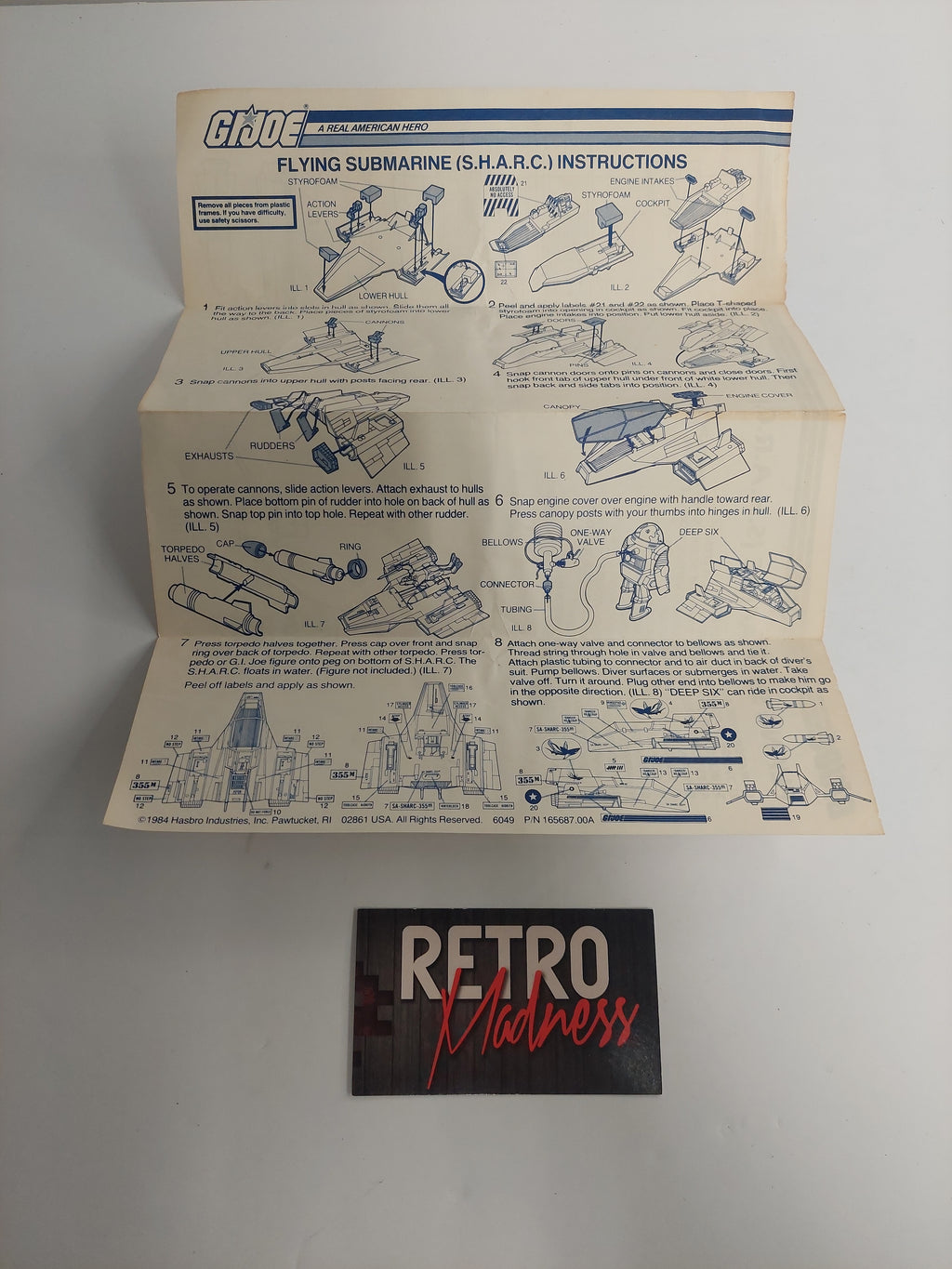 Vintage 1984 G.I. Joe Flying Submarine (S.H.A.R.C.) Blueprint Instructions
