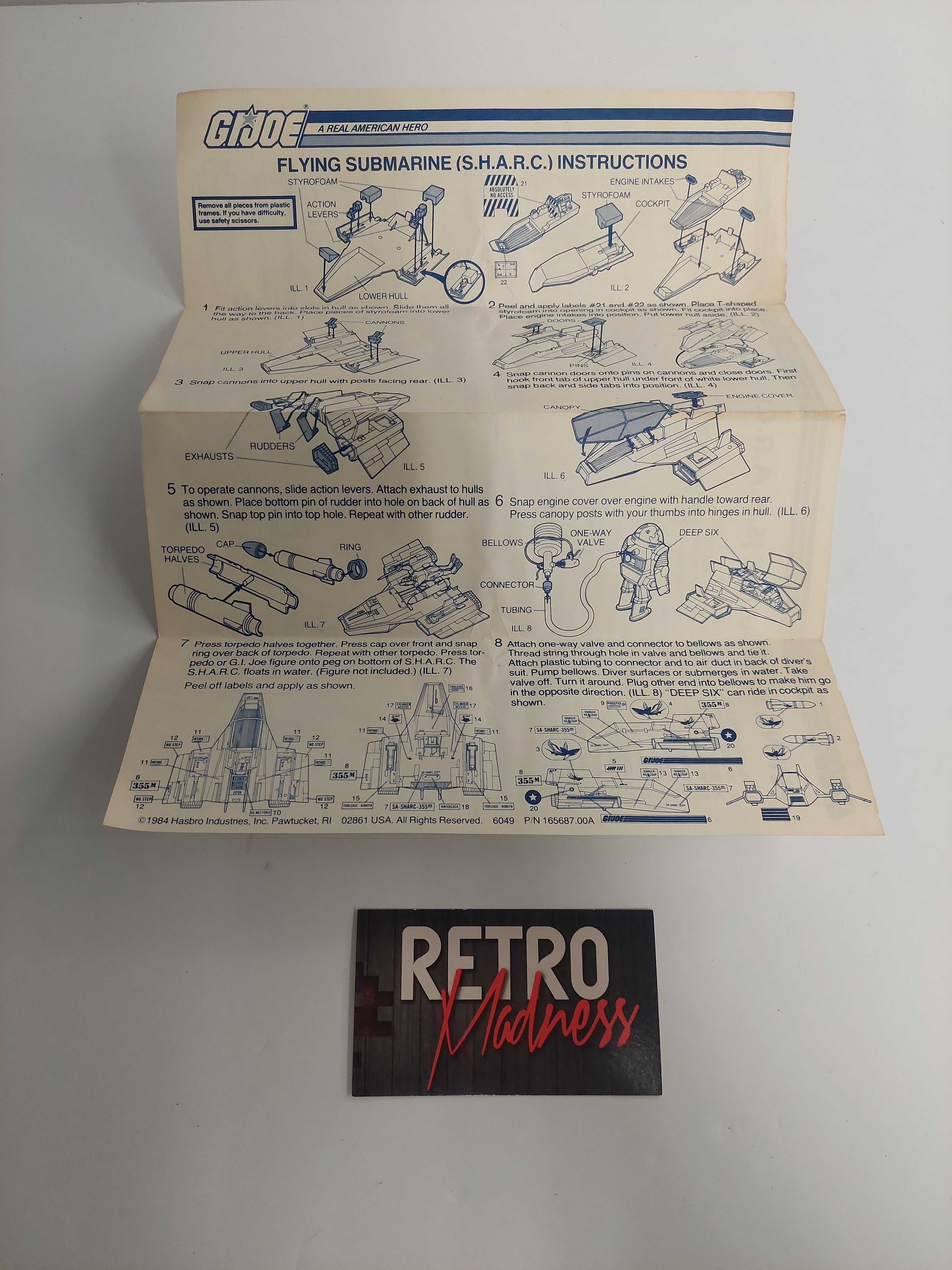 Vintage 1984 G.I. Joe Flying Submarine (S.H.A.R.C.) Blueprint Instructions