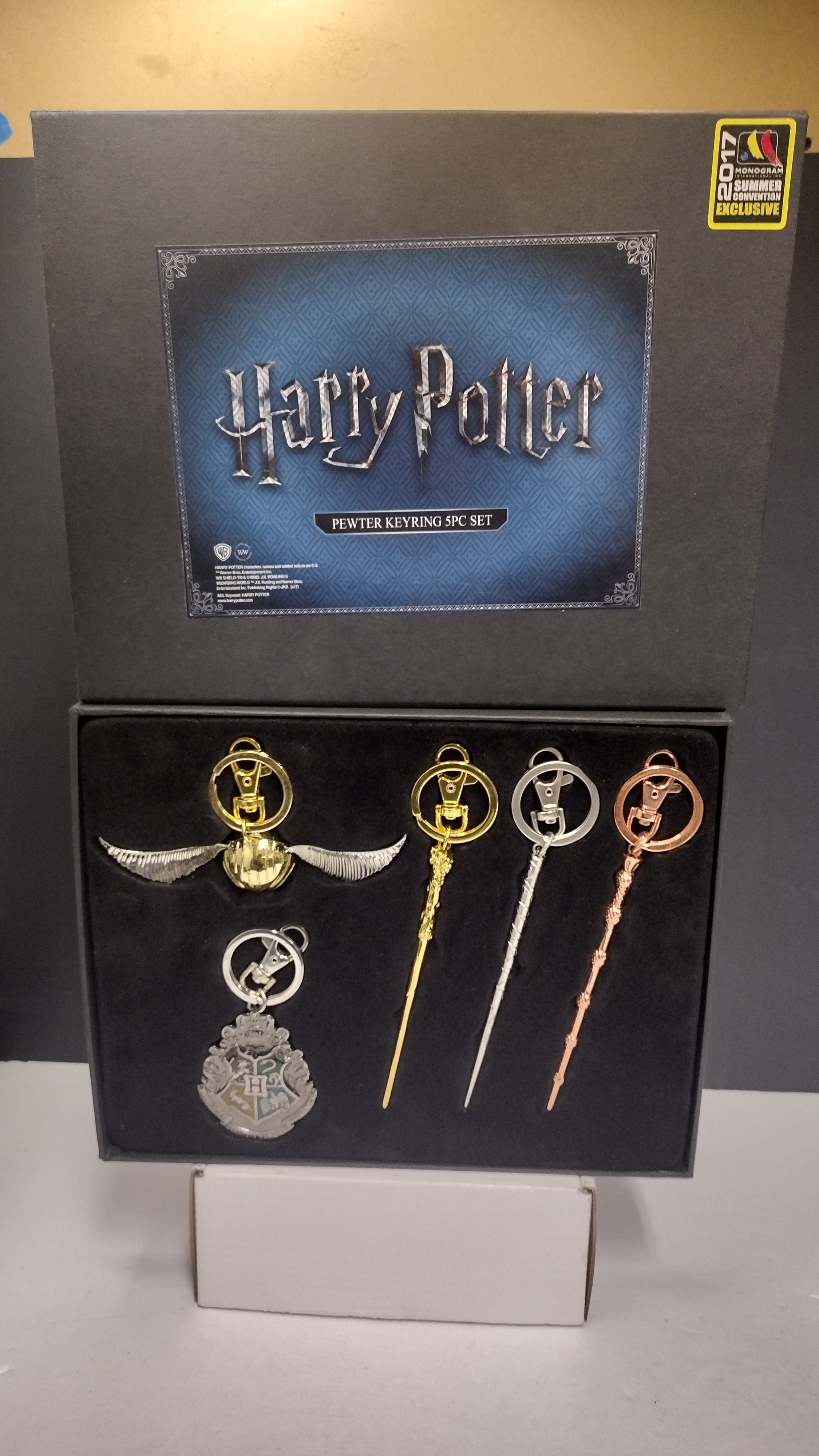 Harry Potter Pewter Key Ring 5 PC Set 2017 Summer Convention Exclusive
