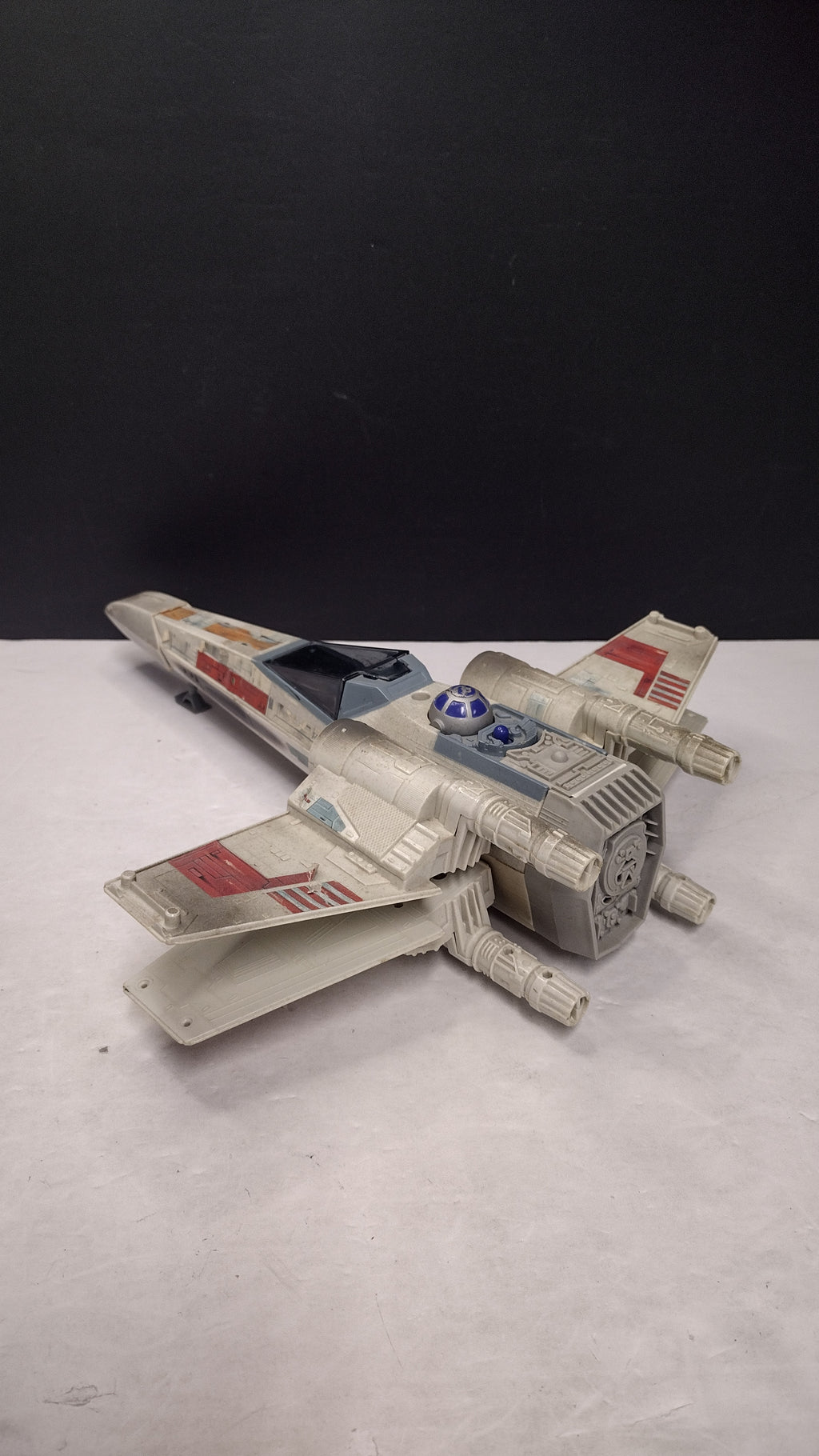 Vintage 1995 Star Wars The Power of the Force X-Wing Fighter Vehicle (Kenner / Tonka - Incomplete / Missing Wing Blasters)