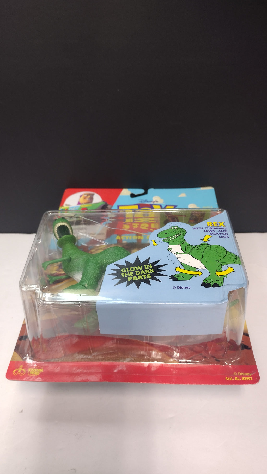 1995 Toy Story Rex Action Figure – Glow-in-the-Dark Edition (Thinkway Toys)