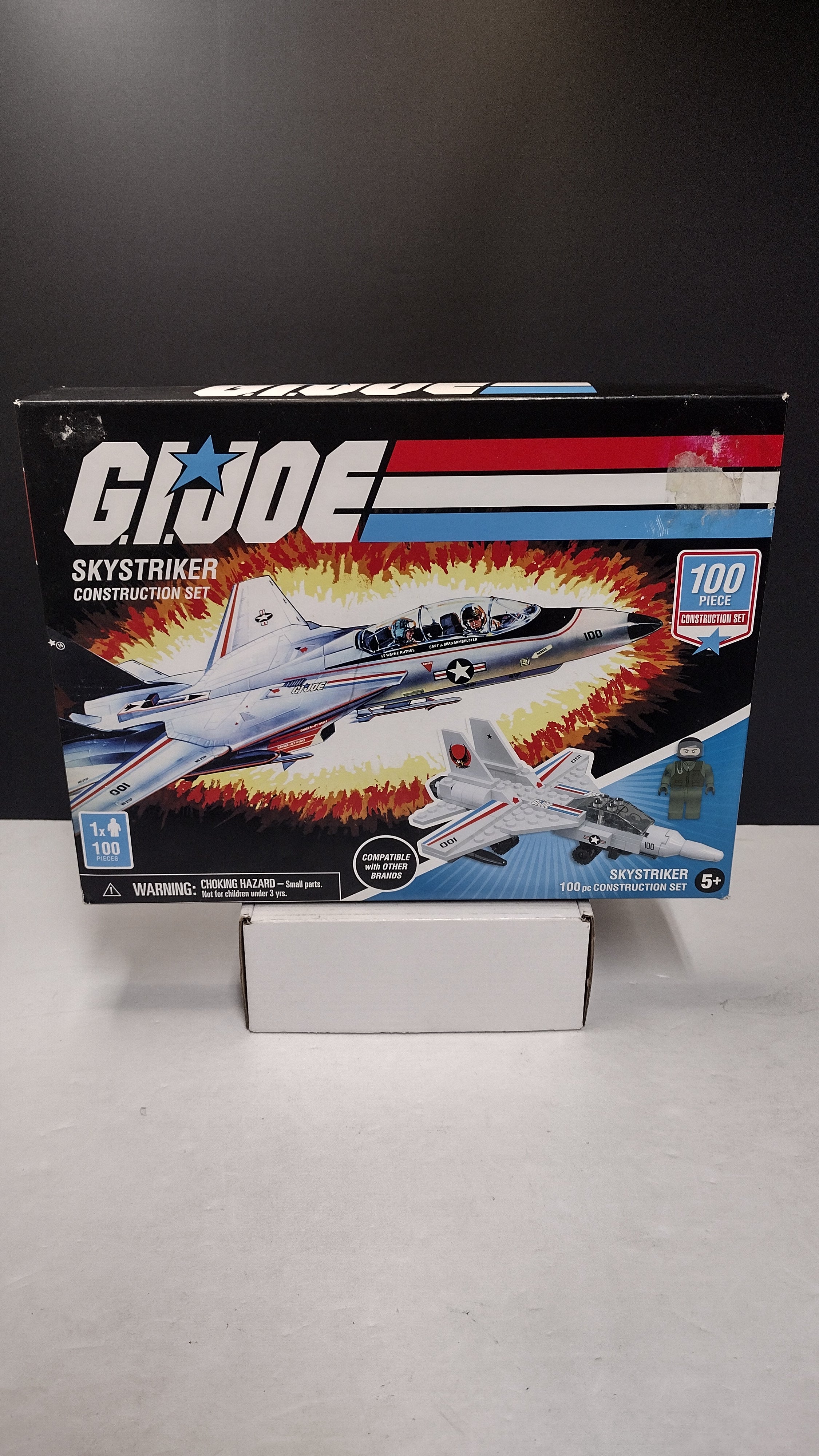 G.I. Joe Hasbro Skystriker Construction Block Set (Model GJ3522-02) NIB – Sealed & Complete (Front Corner Sticker Damage)