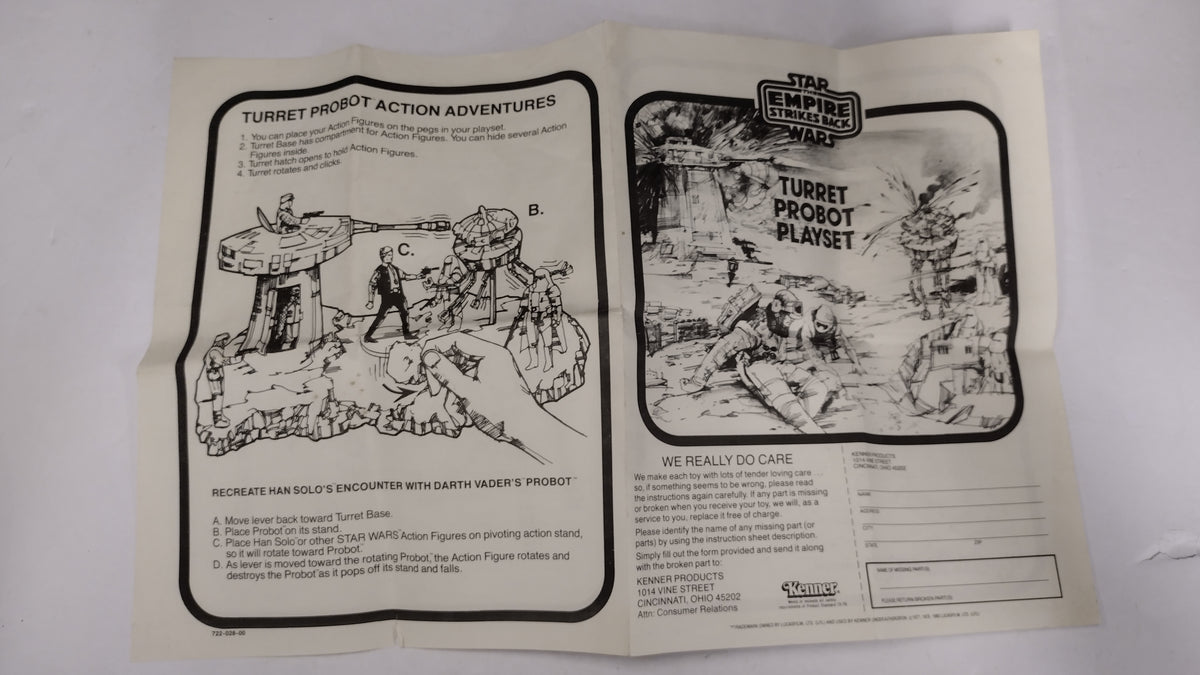 Vintage 1981 Star Wars Empire Strikes Back-Turret Probot Playset Instructions