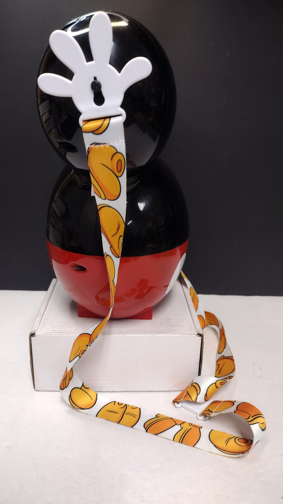 Disney Parks Mickey Mouse Balloon Popcorn Bucket Black Ears Red Pants Used