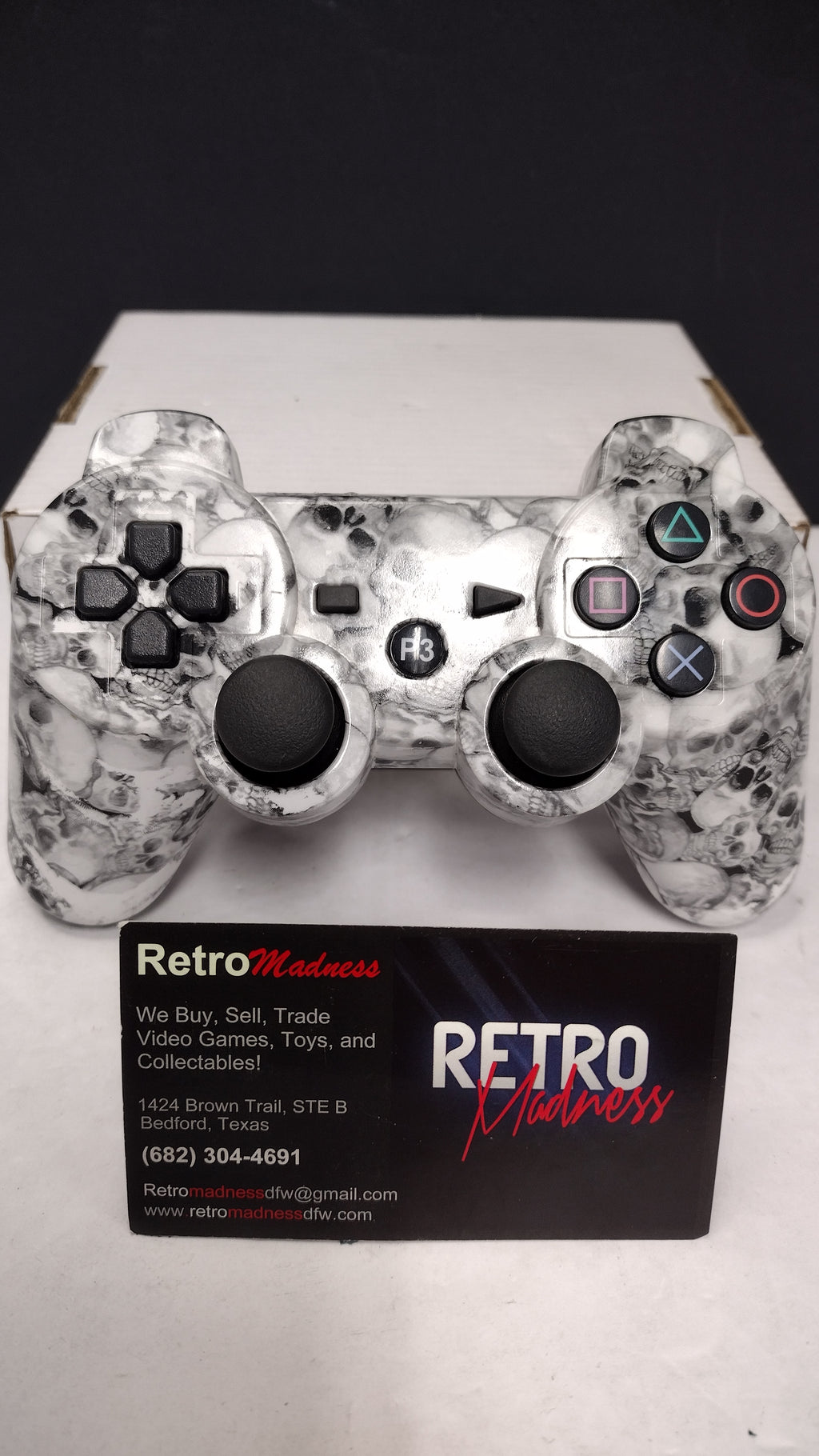 PS3 Wireless Controller Gray Skull Camo Wrap CECHZC2U Tested Works