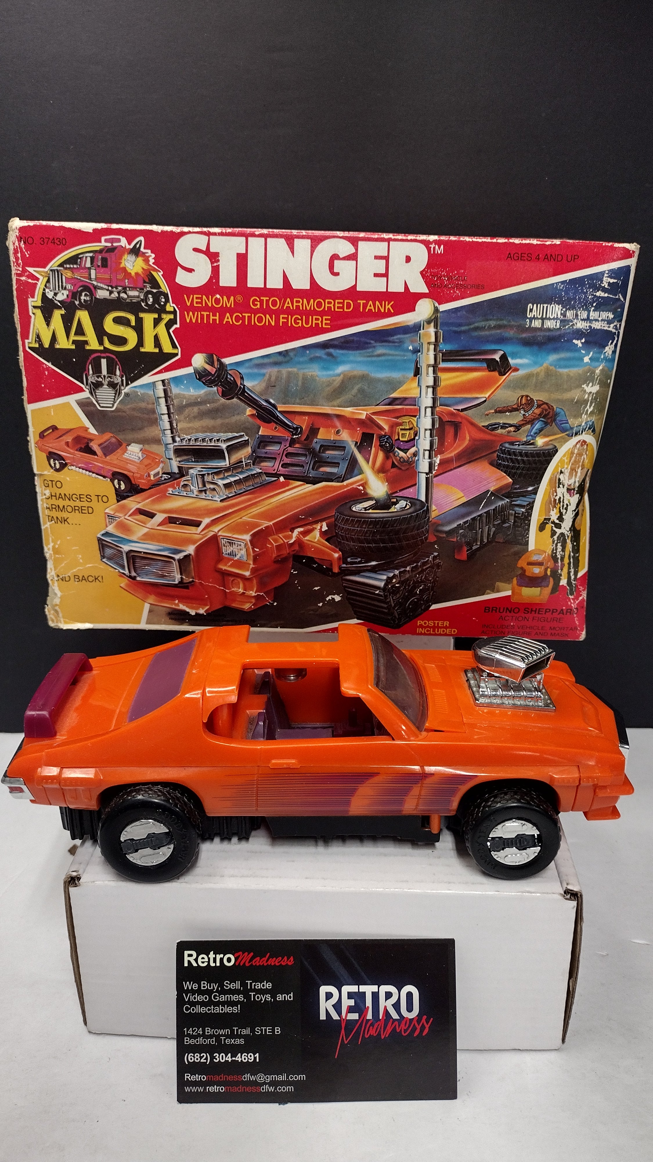 Vintage 1985 Kenner M.A.S.K. Series 1 Stinger Pontiac GTO w/ Original Box & Instructions (Incomplete / Parts Lot)