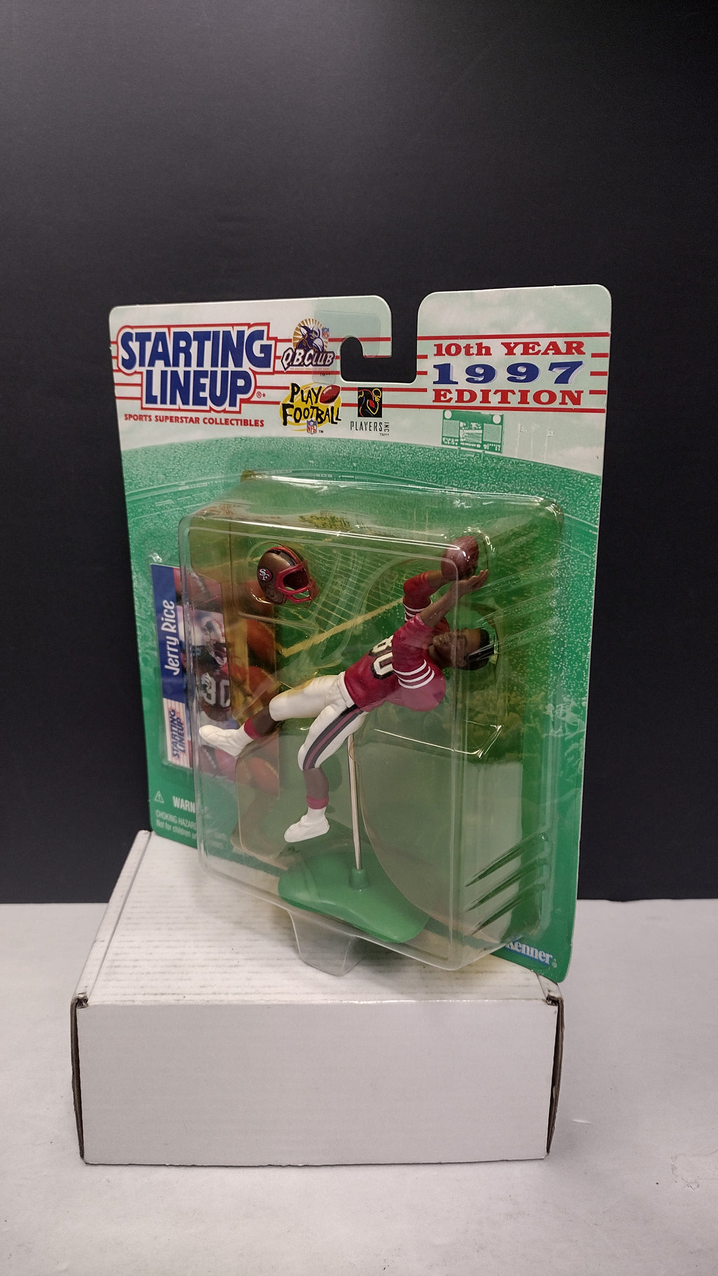 Vintage 1997 Starting Lineup NFL Football Figures Jerry Rice & Brett Favre 2-Pack (Kenner - Sealed on Card / Yellowed Bubble)