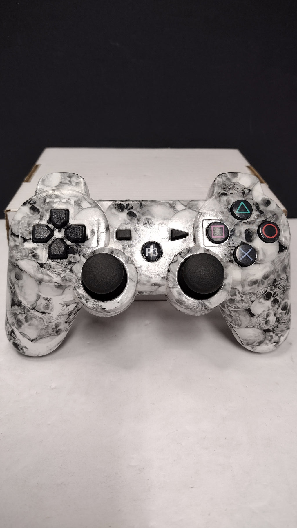 PS3 Wireless Controller Gray Skull Camo Wrap CECHZC2U Tested Works
