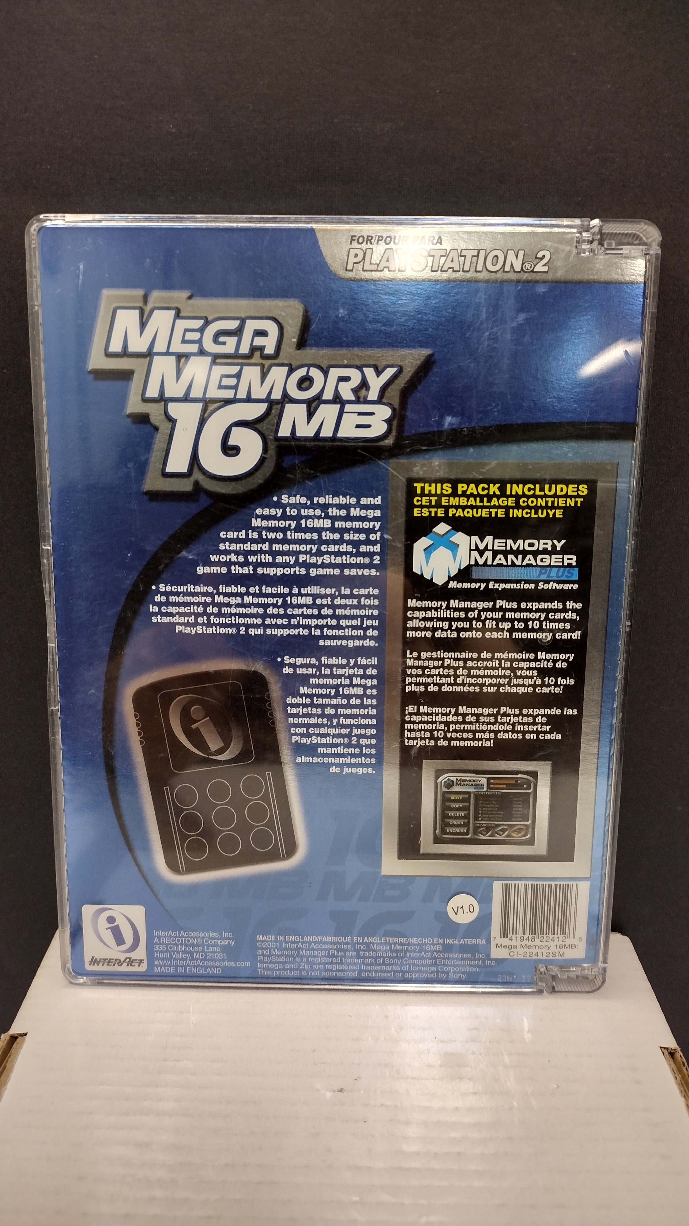 Vintage InterAct Mega Memory 16MB Memory Manager Disc, Case & Manual Lot – PlayStation 2 (PS2) – Tested & Working