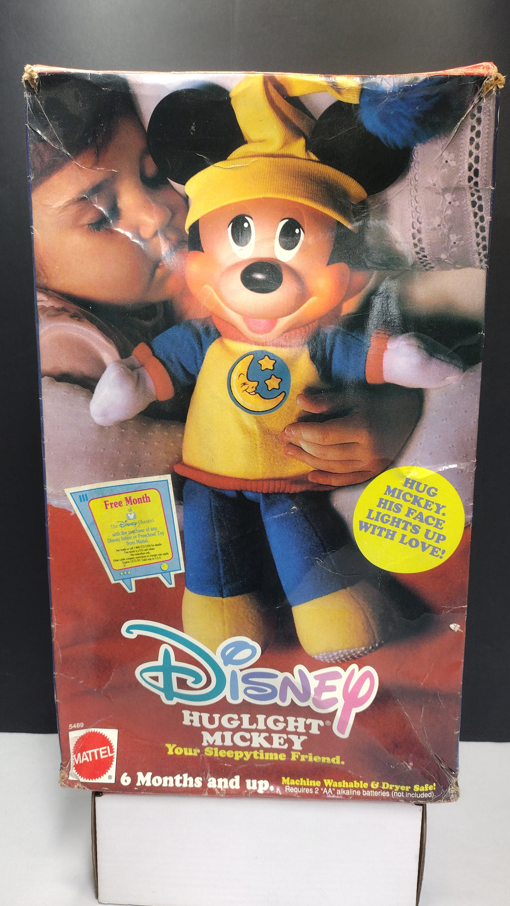 Vintage Mattel Disney Mickey Mouse Hug & Glow Light Up Plush Boxed
