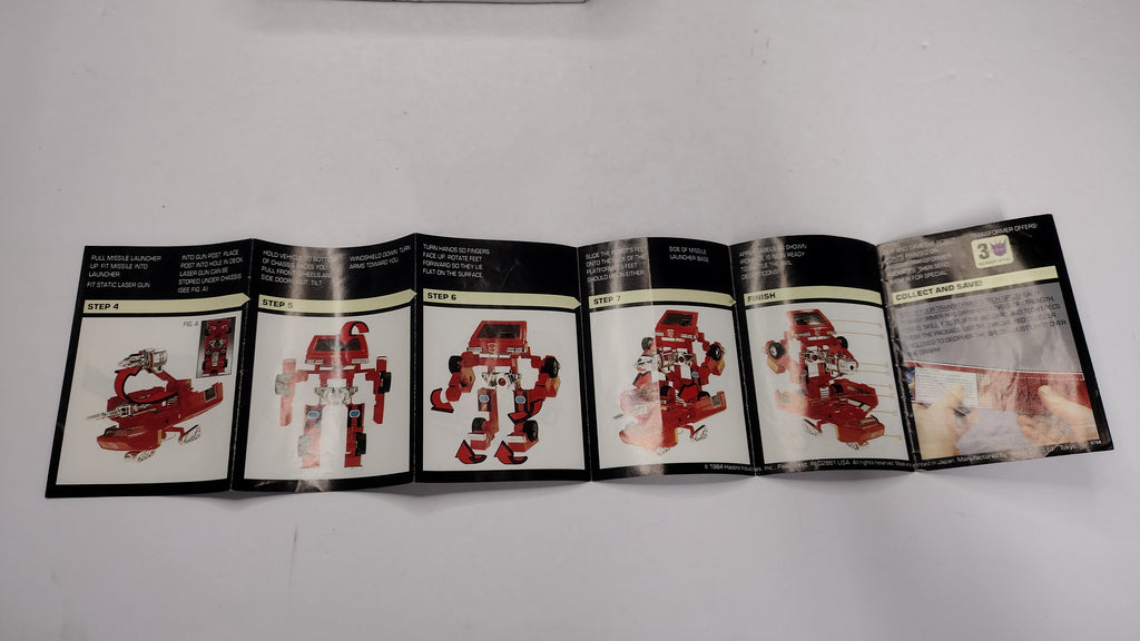 Vintage 1984 Original G1 Transformers Ironhide Instruction Booklet