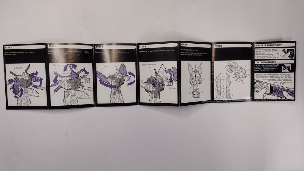 Vintage 1985 Original G1 Transformers Venom Instruction Booklet