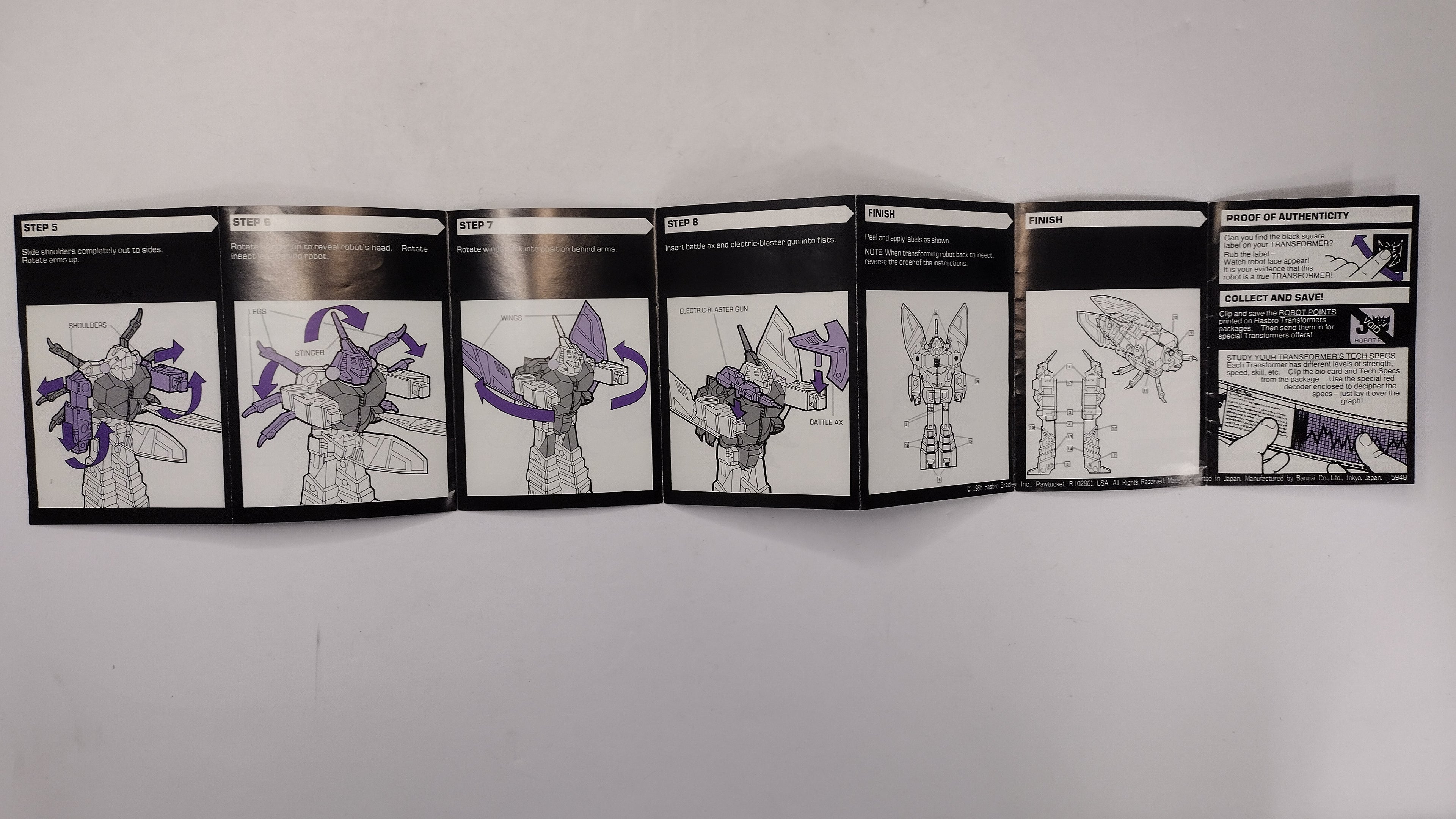 Vintage 1985 Original G1 Transformers Venom Instruction Booklet