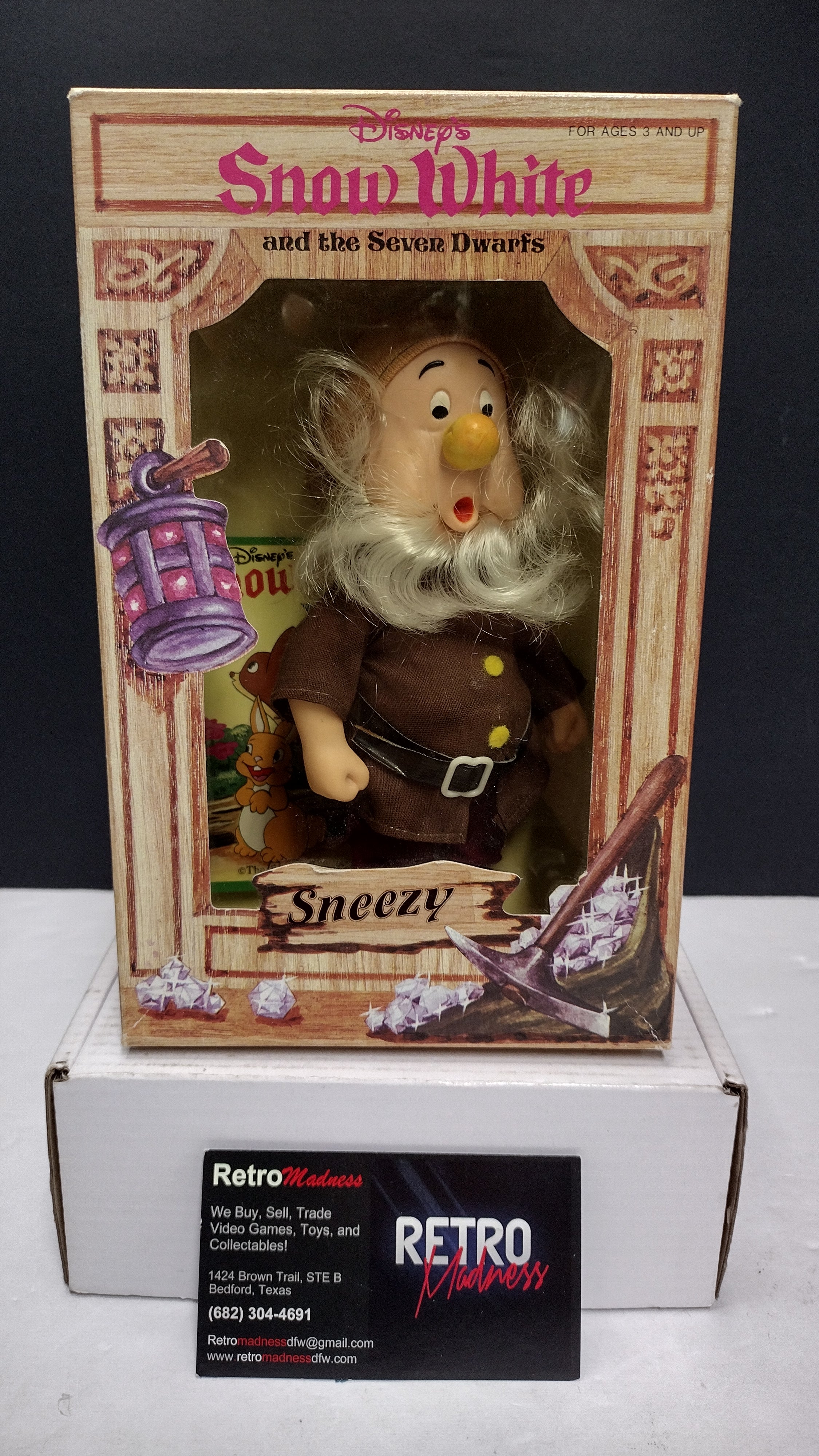 Rare Vintage Bikin Disney Snow White & the Seven Dwarfs "Sneezy" 6.5-Inch Figure (New in Box / Open Box)