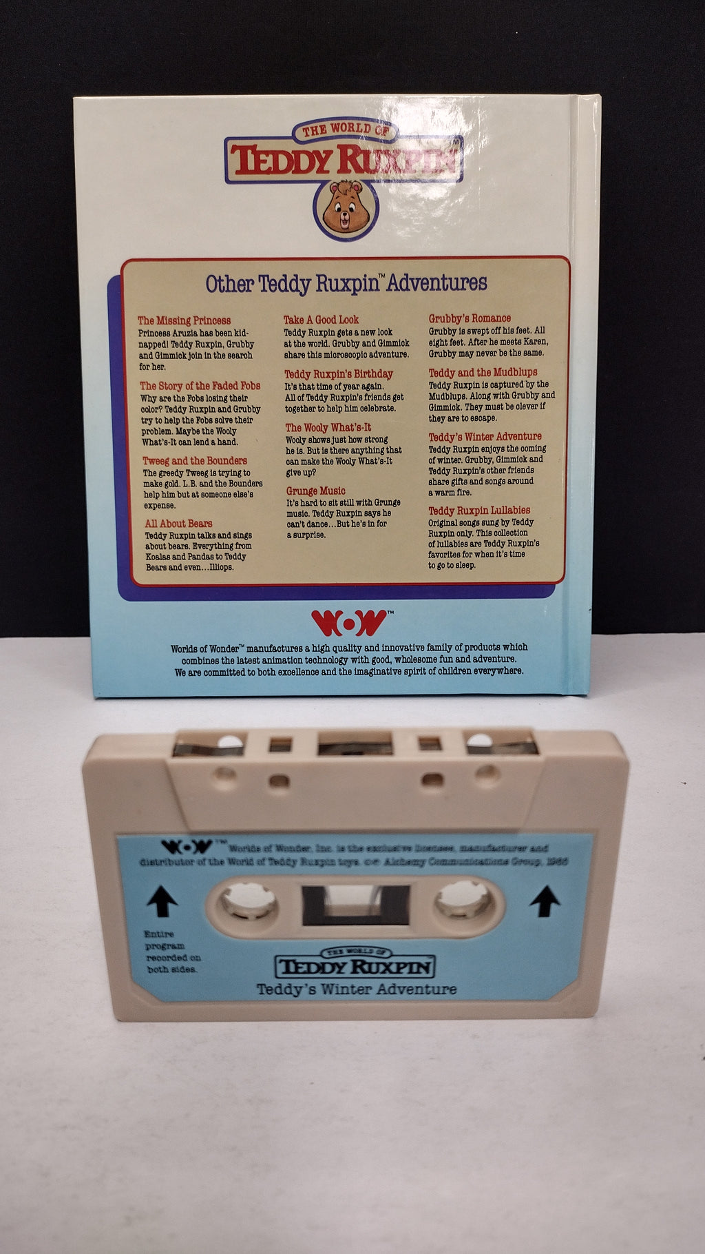 Vintage 1985 Teddy Ruxpin “Teddy's Winter Adventure” Talking Book & Cassette Tape Set (Worlds of Wonder)