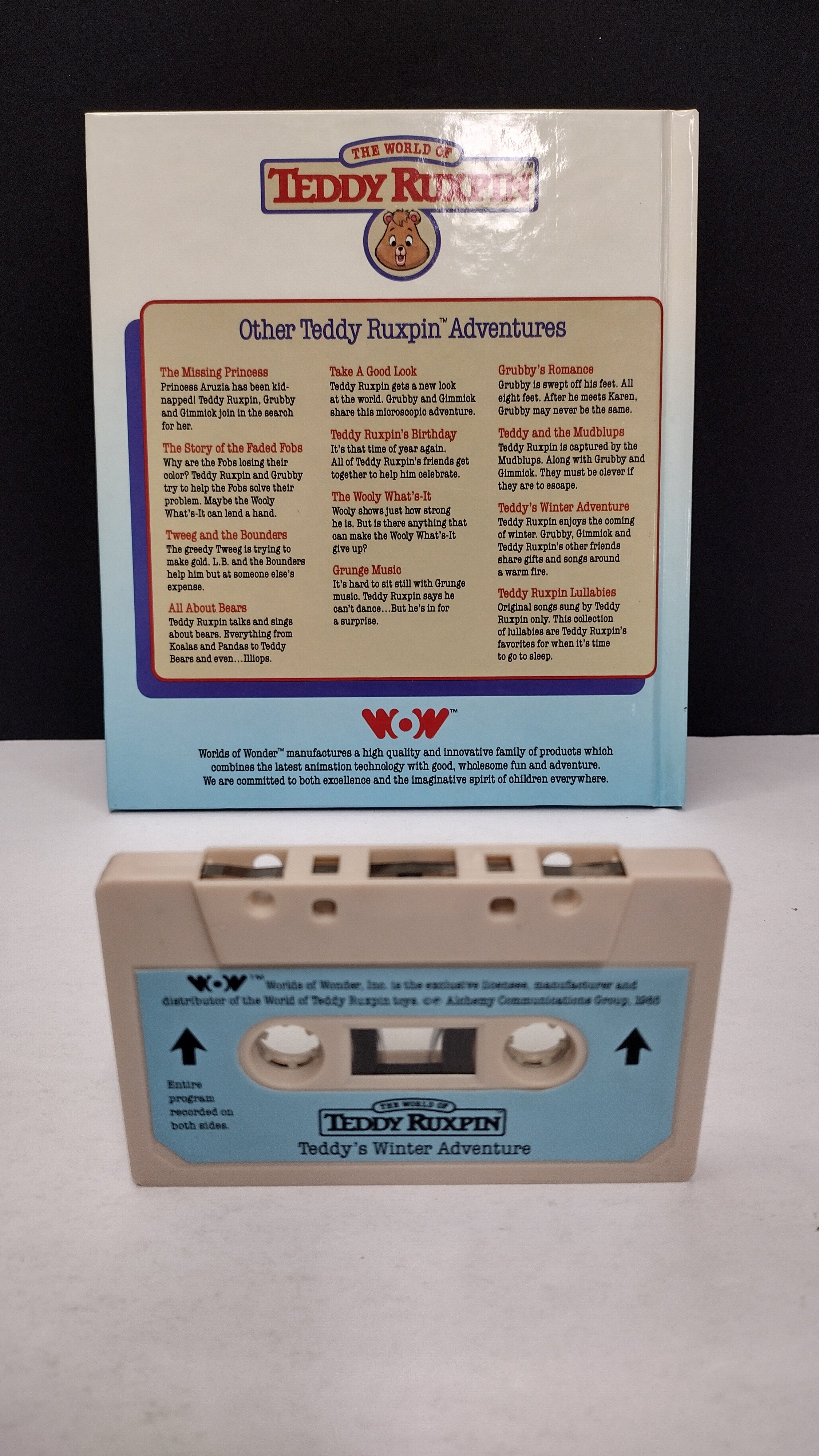 Vintage 1985 Teddy Ruxpin “Teddy's Winter Adventure” Talking Book & Cassette Tape Set (Worlds of Wonder)