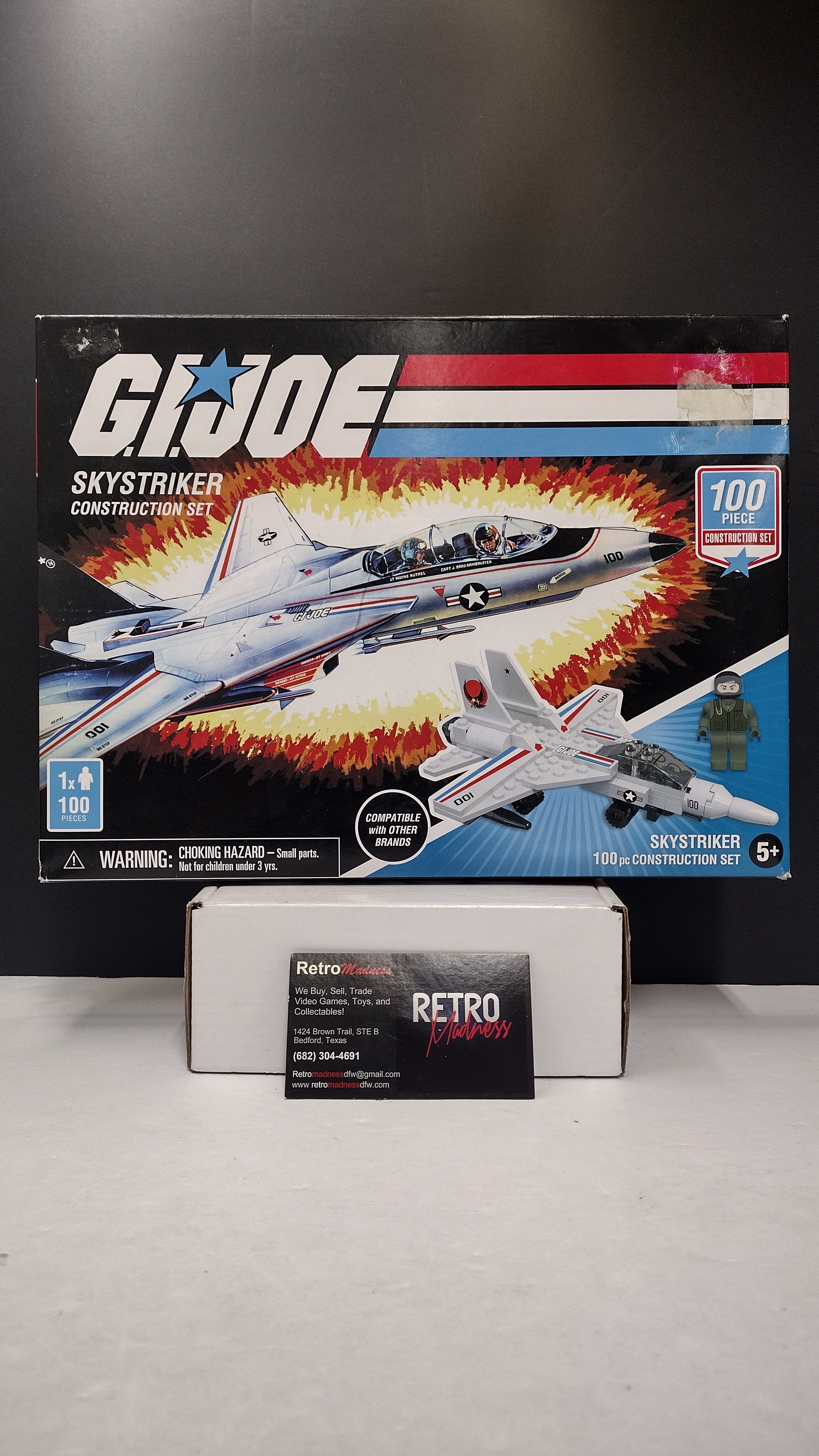 G.I. Joe Hasbro Skystriker Construction Block Set (Model GJ3522-02) NIB – Sealed & Complete (Front Corner Sticker Damage)