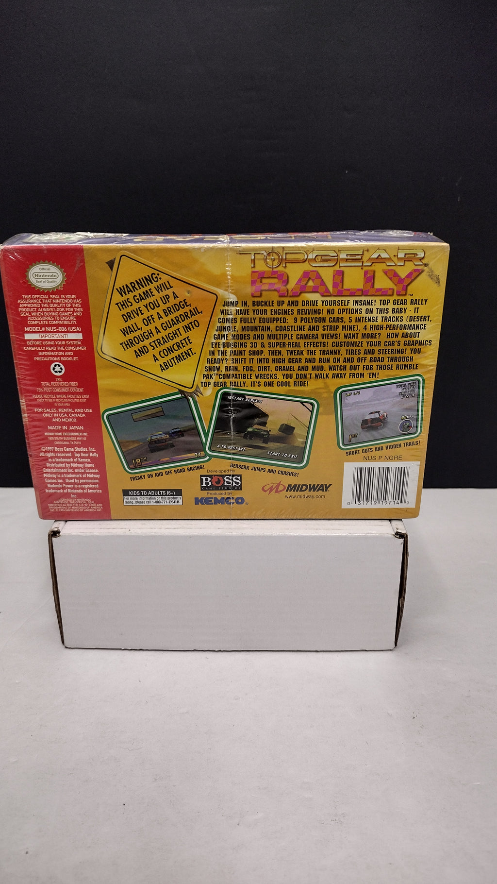 Vintage 1997 Nintendo 64 Top Gear Rally Game (Complete & Factory Sealed in Box with Protector)